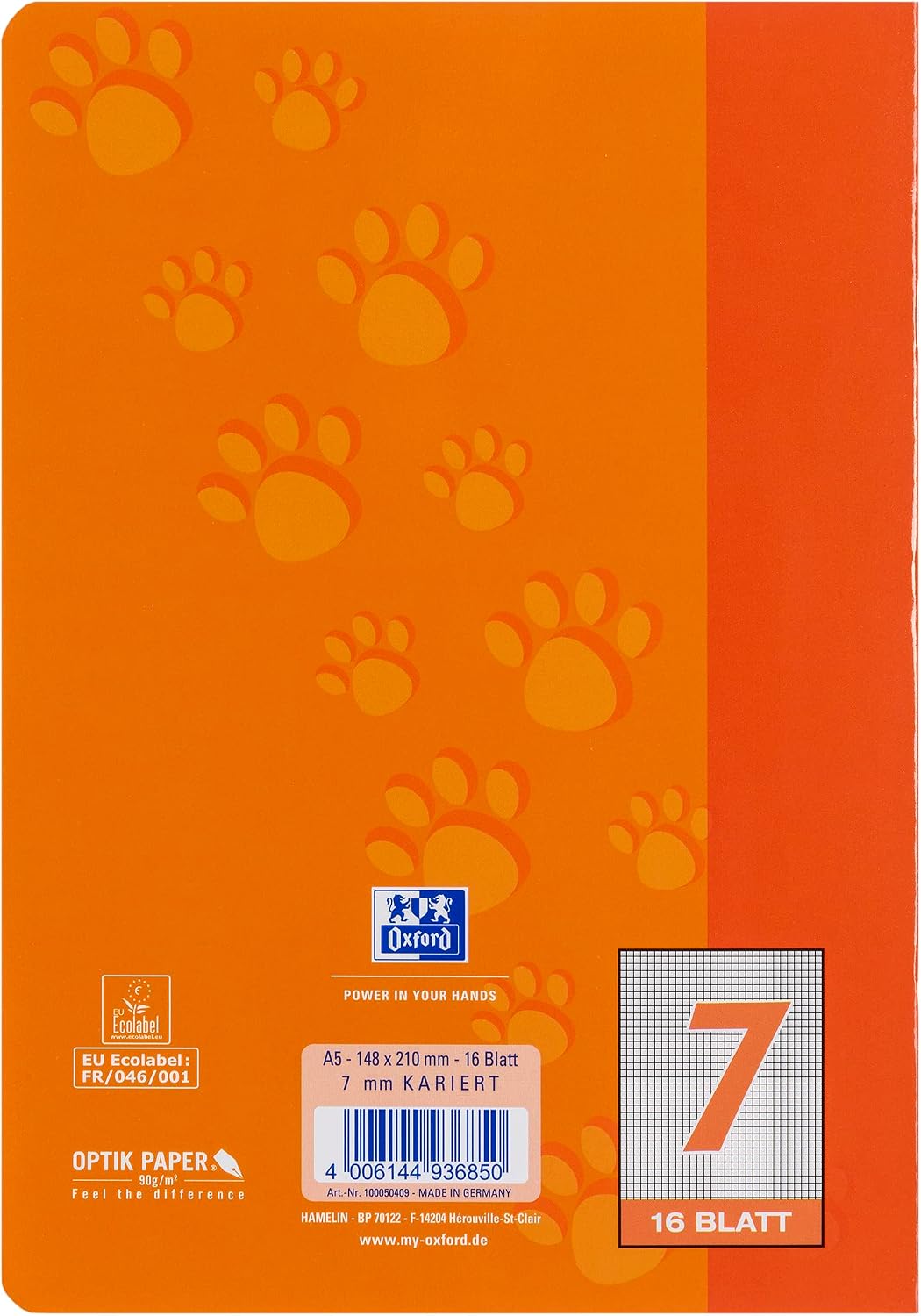 Detalle 2 de Oxford Schulheft A5, 16 Blatt, Lineatur 7, kariert – 15er Pack