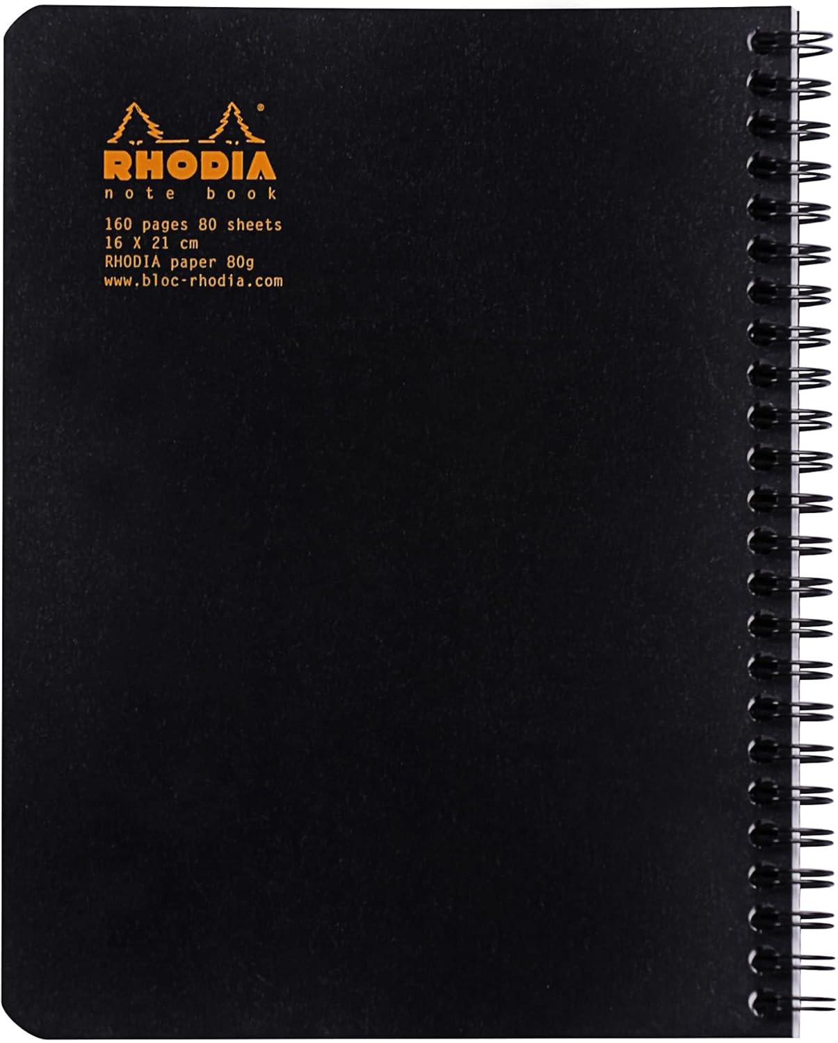 Detalle 2 de RHODIA 193439Cpack Quaderno a spirale NERO A5+ DOT 160 pagine staccabili × 5
