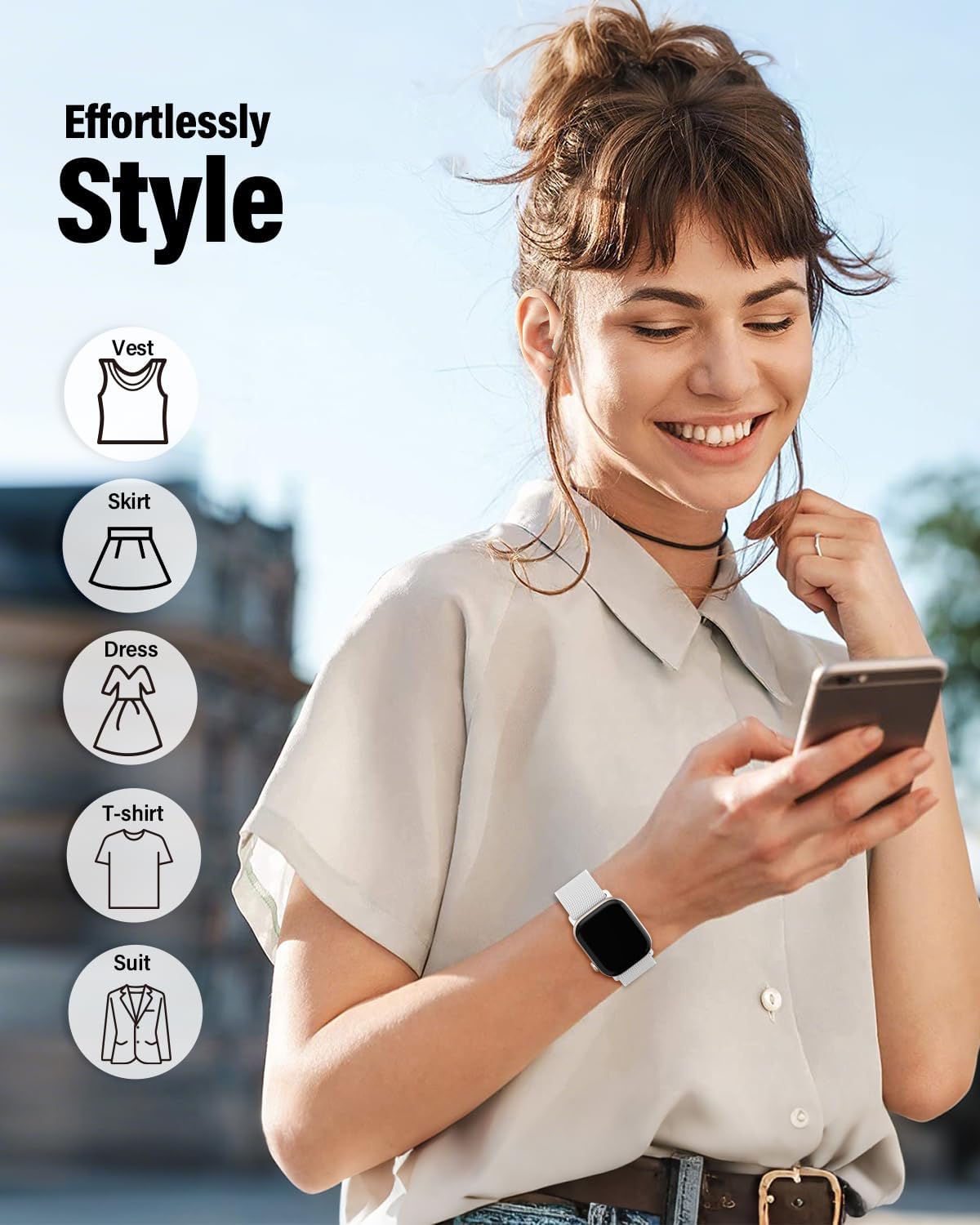 Detalle de Magnetic elastic nylon Apple Watch strap