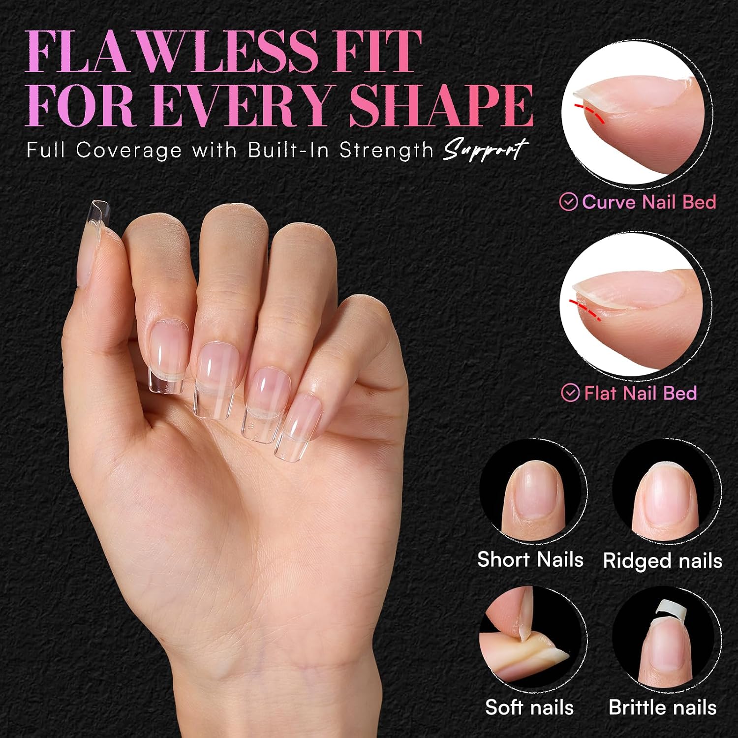 Detalle de Makartt Square Nail Tips, 504 Pieces
