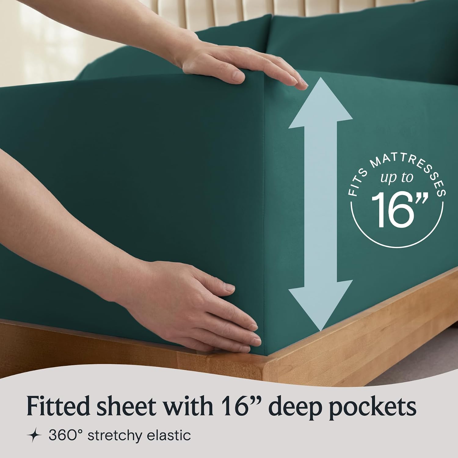 Detalle 2 de LuxClub Queen Sheet Set with 18-inch pockets