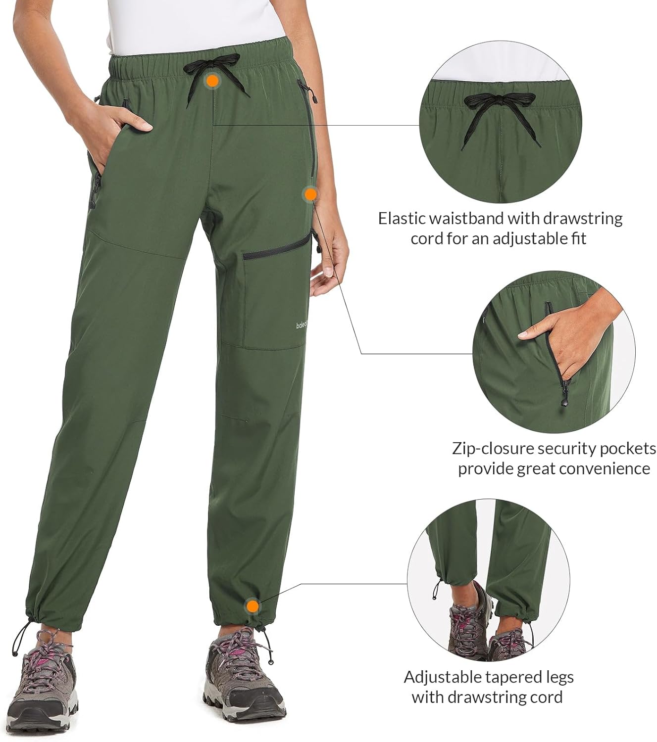 Thumbnail 3 de baleaf Damen Outdoorhose Wanderhose wasserdicht, schnelltrocknend & UPF 50+ (Capri) mit Reißverschlusstasche