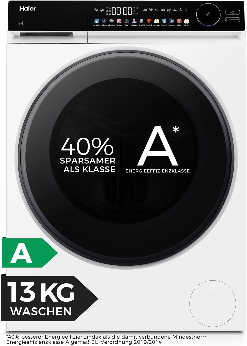 Detalle de Haier Frontlader Waschmaschine HW130-B14667U1 – 13 kg, G7 Serie