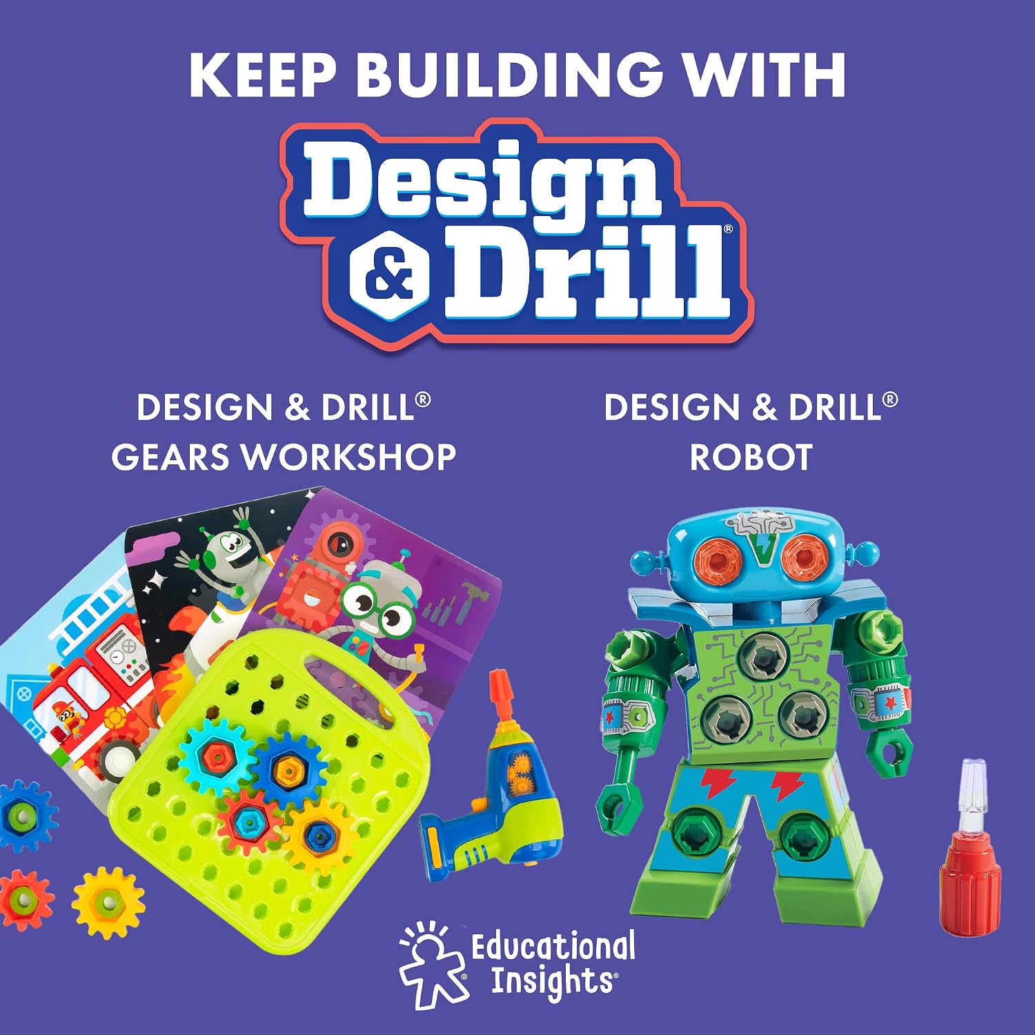 Thumbnail 6 de Educational Insights Design & Drill Workshop Robot Building Toy with Drill
