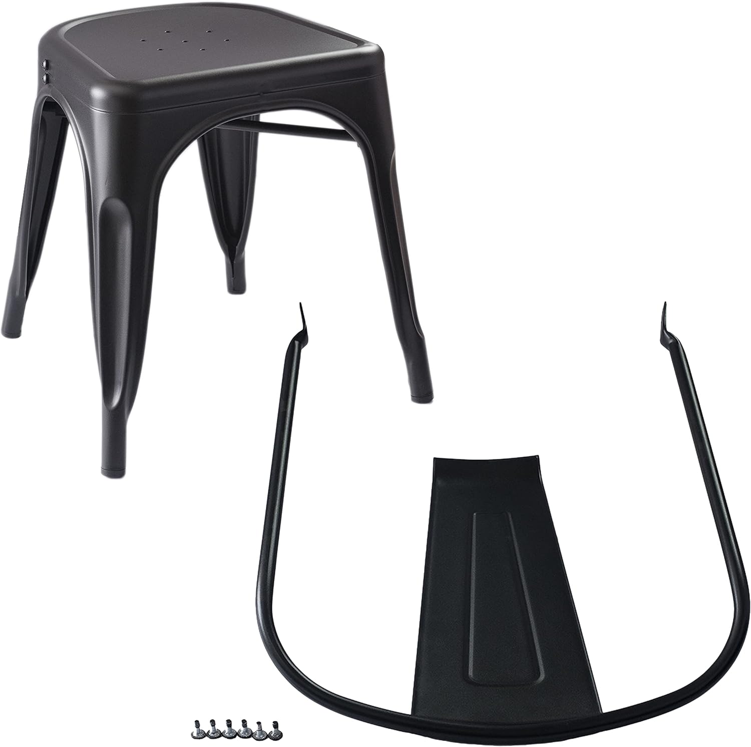 Thumbnail 6 de Amazon Basics Set of 4 Black Metal Dining Chairs with Backrest