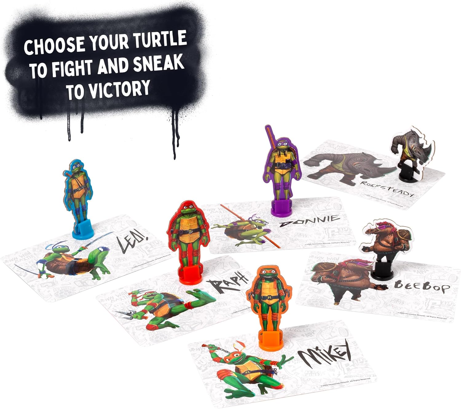 Detalle de Ideal | Teenage Mutant Ninja Turtles: Sewer Battle Pressmatic Game – Family Fun for 2–7 Players