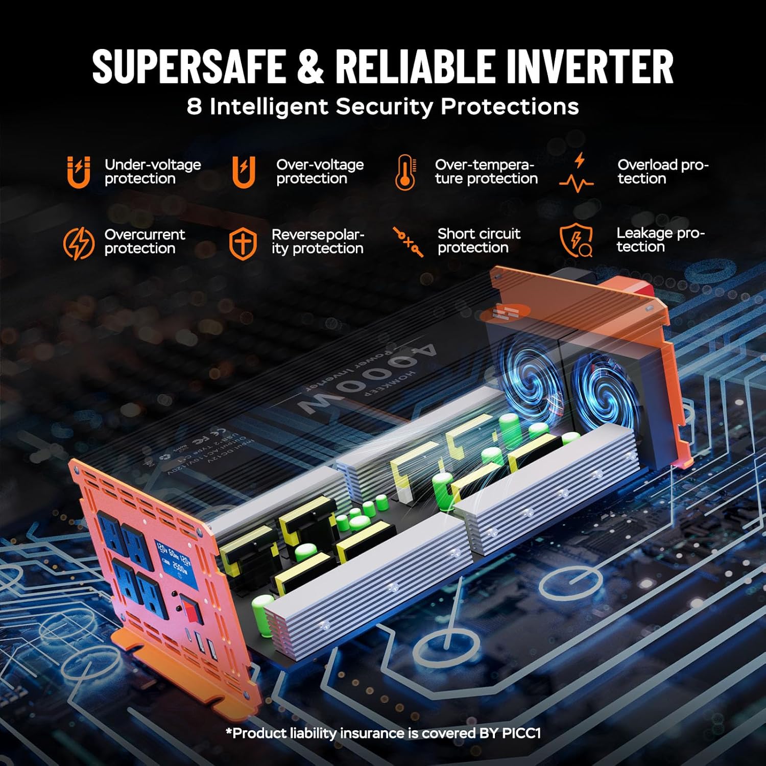 Thumbnail 3 de 4000W Power Inverter 12V to 110V AC