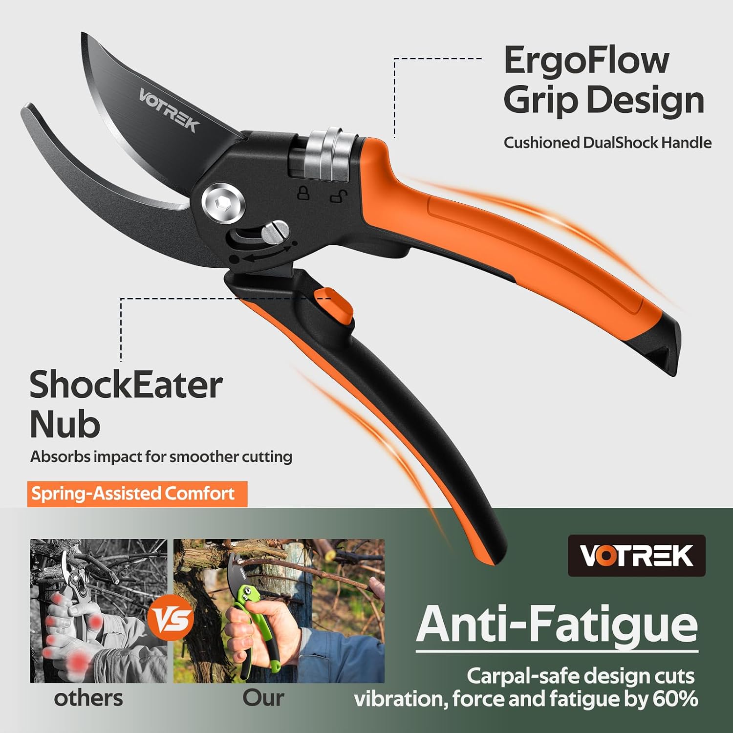 Detalle 1 de VOTREK 8.5" Bypass Secateurs for Weak Hands ✂