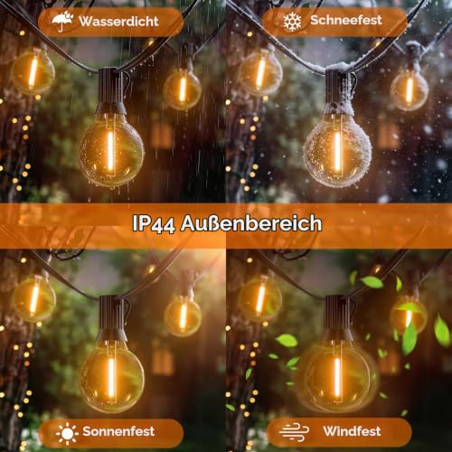Thumbnail 2 de Hoteril LED-Lichterkette Außen 30 m, 8 Leuchtmodi – wetterfest mit 24-Volt Sicherheit