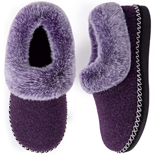 Detalle de EverFoams Women’s Bootie Slippers, Purple, UK Size 6 with Memory Foam