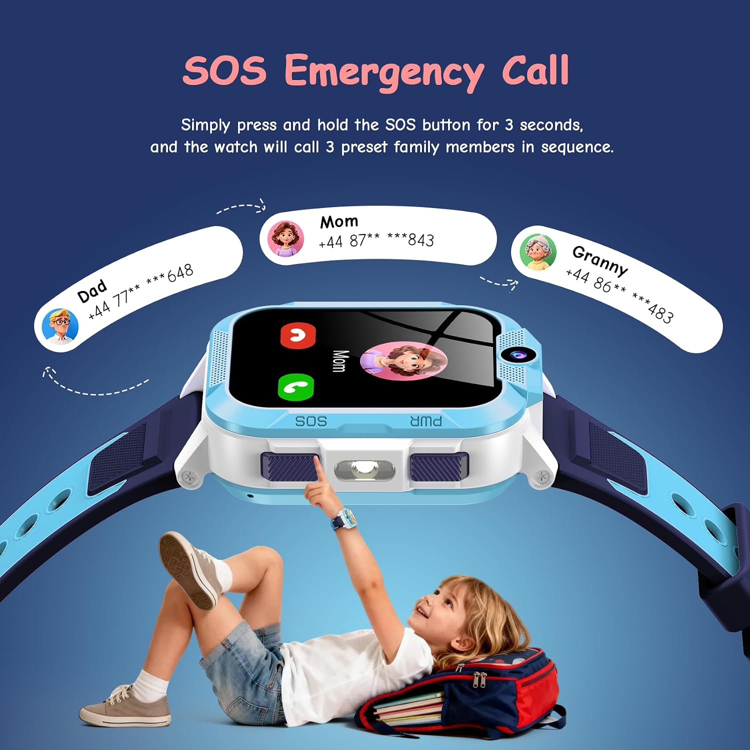 Detalle 2 de Kids Smart Watch 4G with GPS, SOS and Educational Games