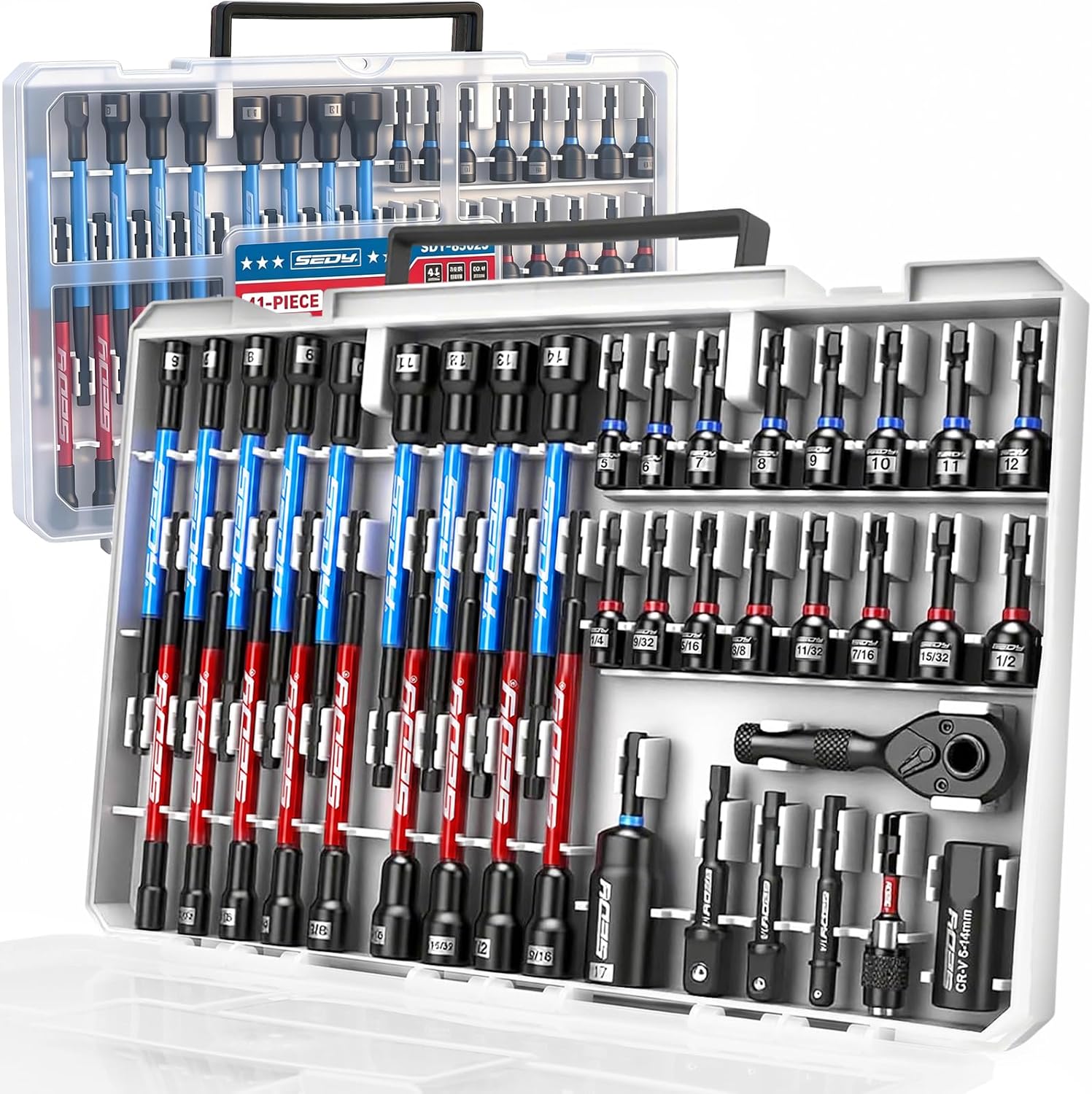 Detalle de SEDY 85025 41-Piece 1/4-Inch Metric and SAE Magnetic Nut Driver Set