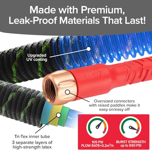 Thumbnail 6 de Pocket Hose Ballistic Double UV Edition 50 FT Expandable Garden Hose with Pocket Pivot Swivel Connector