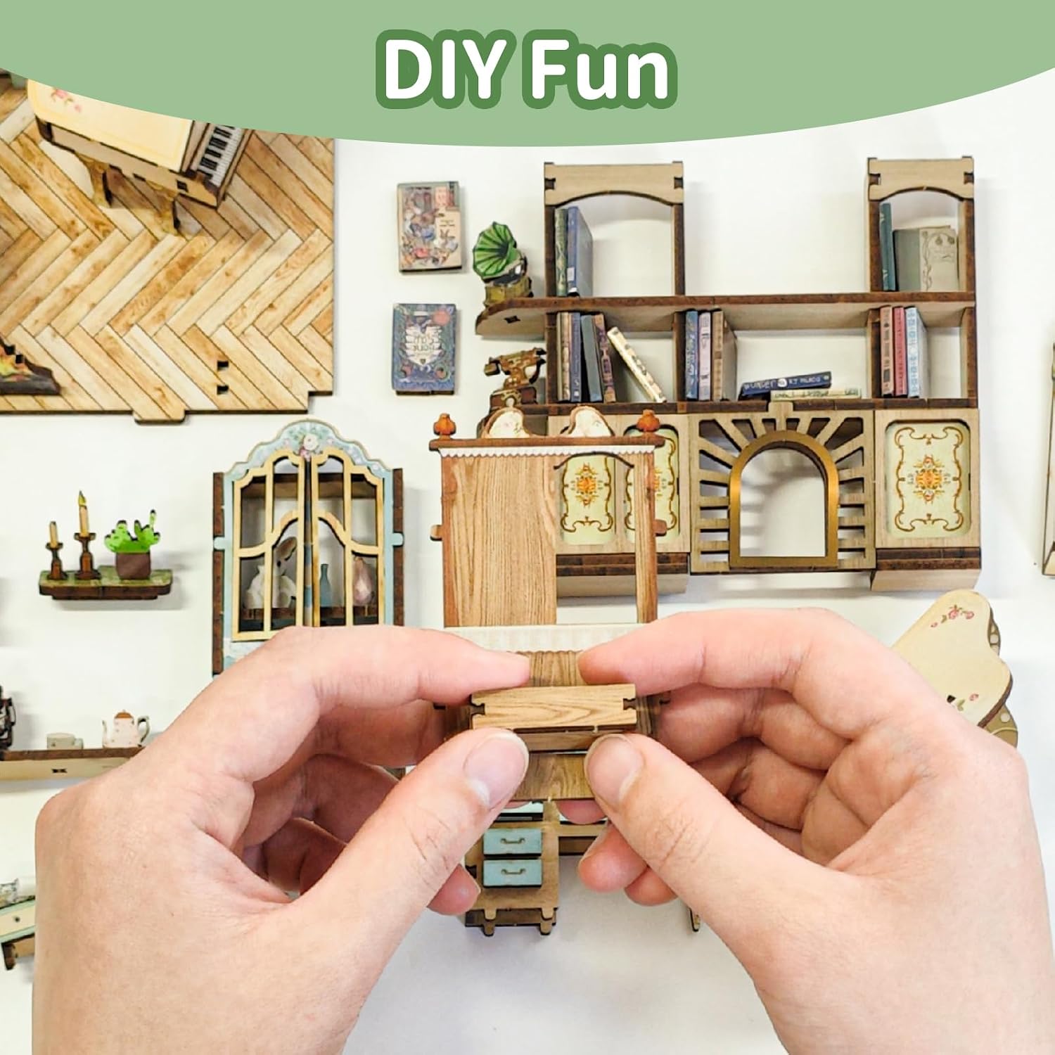 Thumbnail 2 de DIY Book Nook Kit – Countryside Diary Dollhouse Booknook Miniature with LED Dust Cover