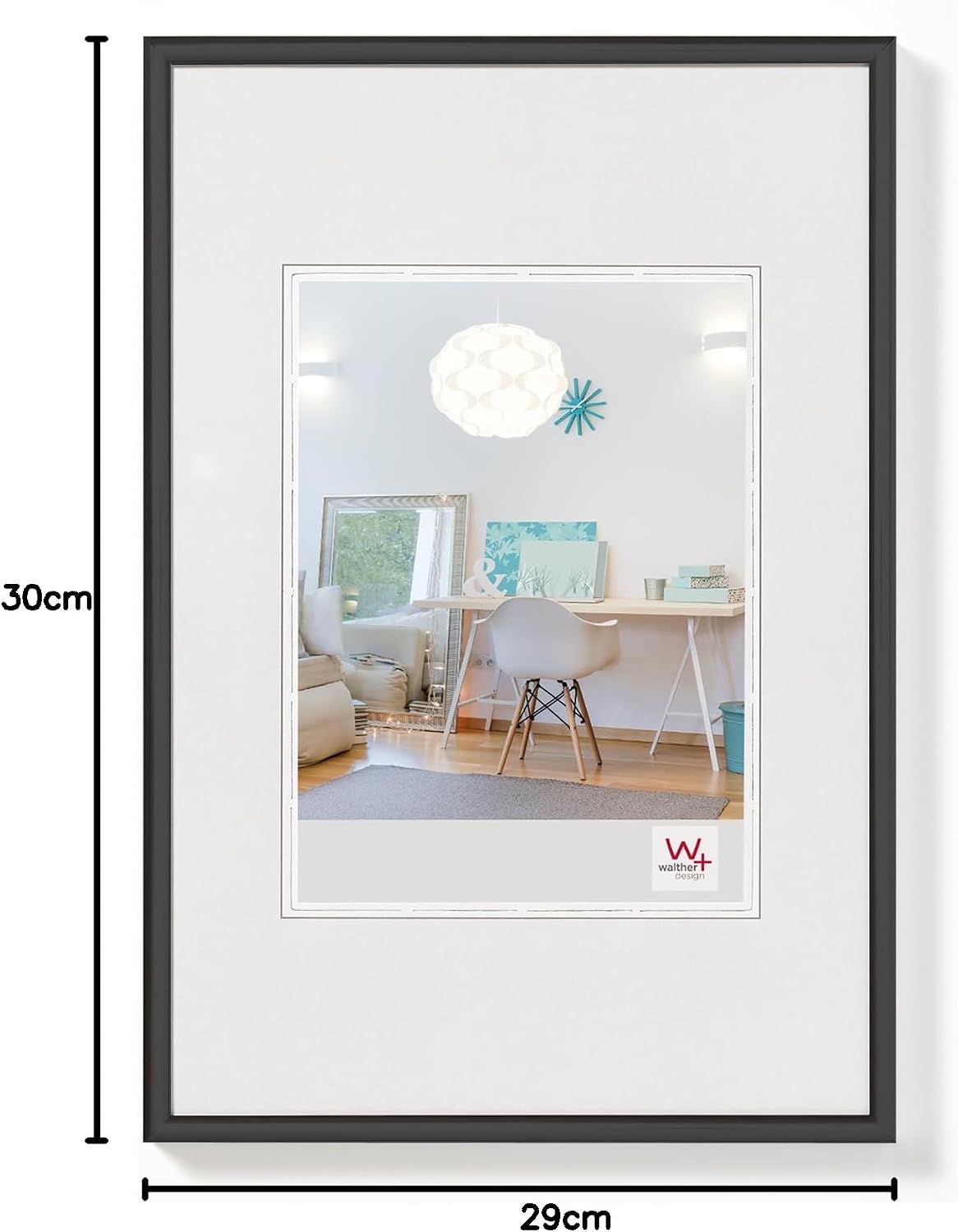 Detalle 2 de walther design Bilderrahmen KV130B in Schwarz, DIN A4 (21 x 29,7 cm) – New Lifestyle Kunststoffrahmen