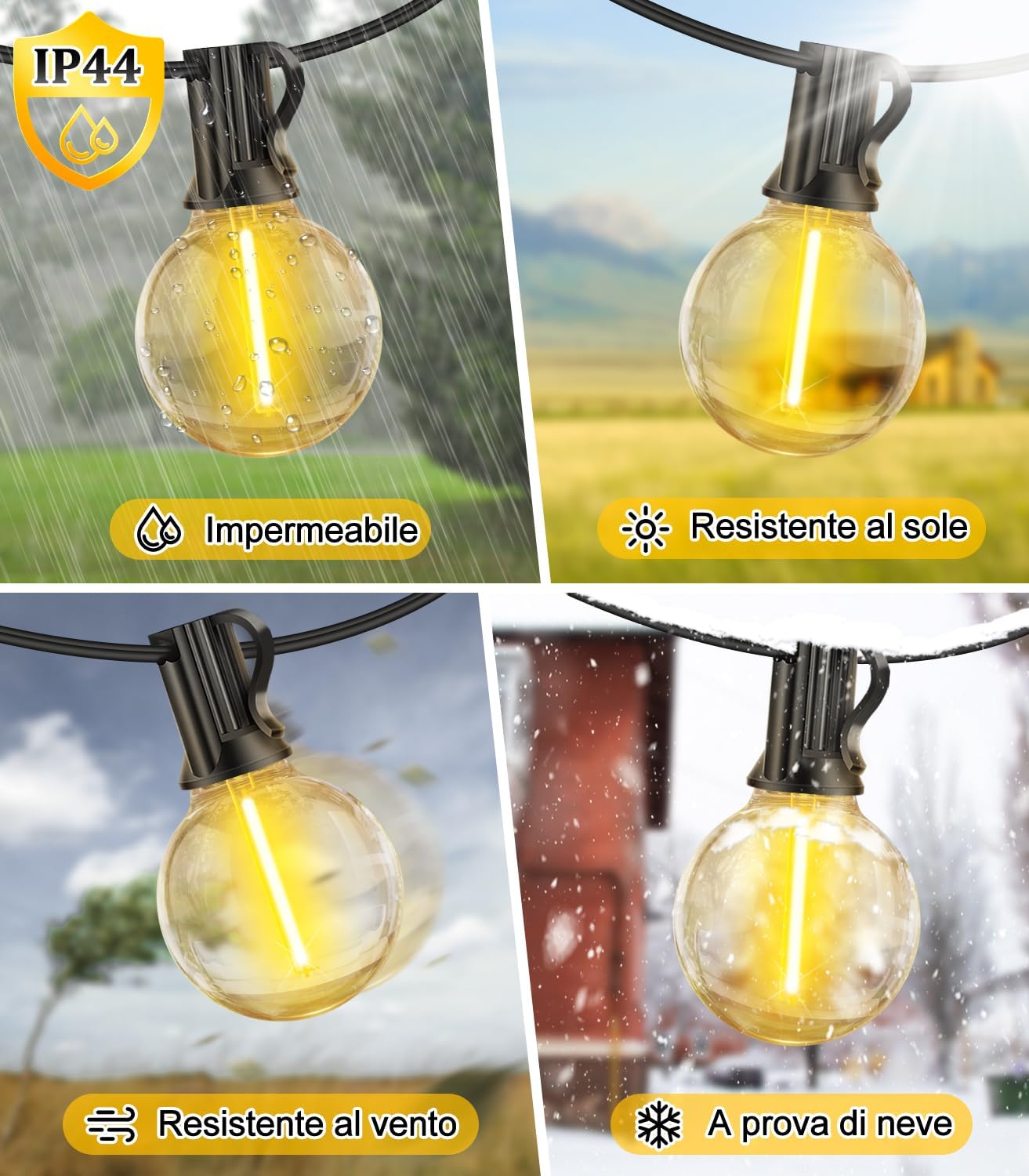 Detalle de Catena luminosa esterna solare SAEIHGAE 15 m – G40 lampade solari per giardino