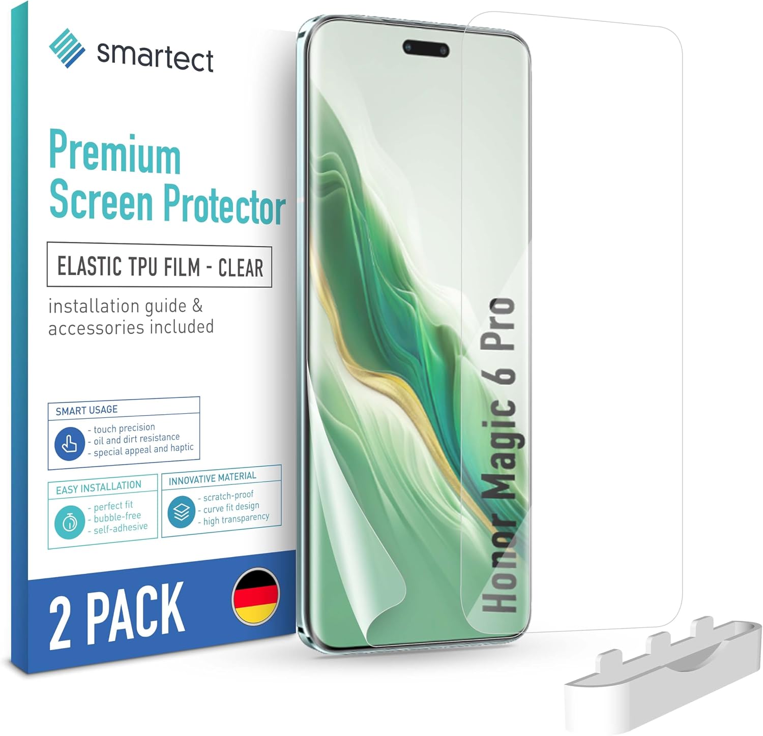 Detalle de Smartect Protecteur d’écran TPU pour Honor Magic 6 Pro (2 pièces, transparent) – pose sans bulles