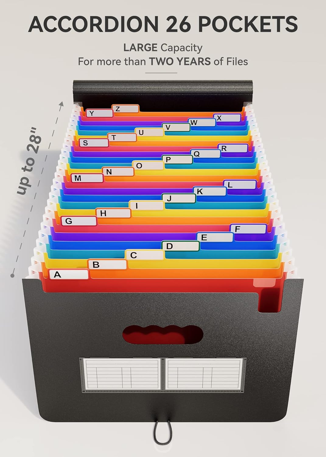 Thumbnail 1 de ABC life Expanding File Folder – 26-pocket A4 accordion document organiser for home, office and school