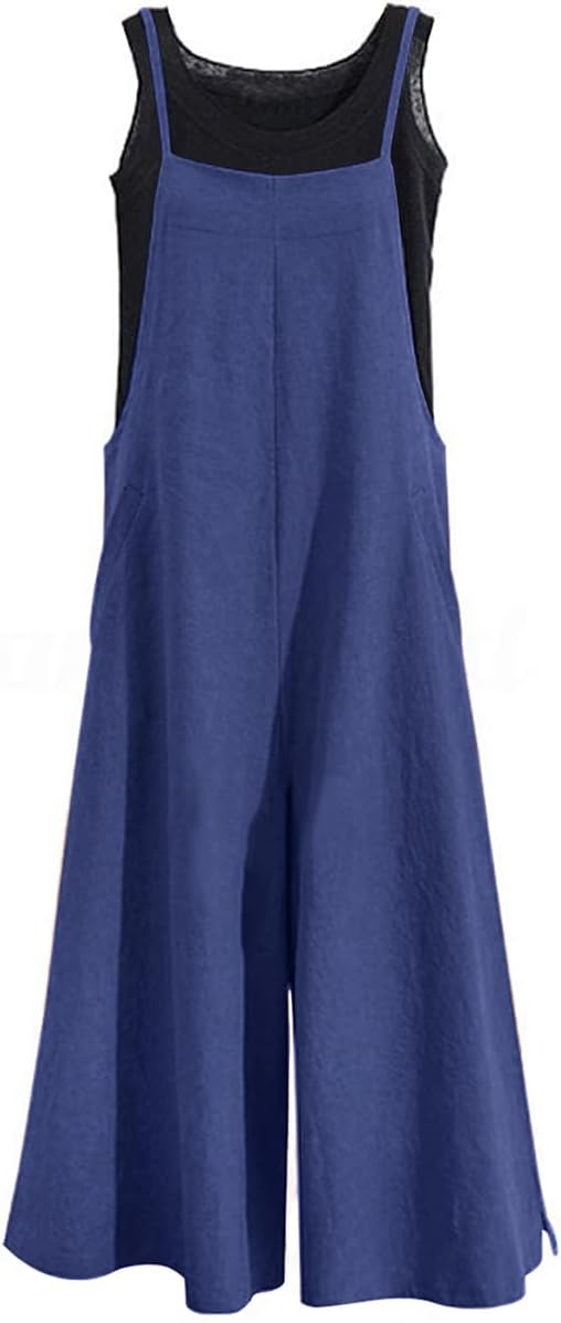 Detalle de YESNO Women’s Casual Loose Long Bib Pants Wide-Leg Jumpsuit Rompers Overalls with Pockets (PZZTYP2)