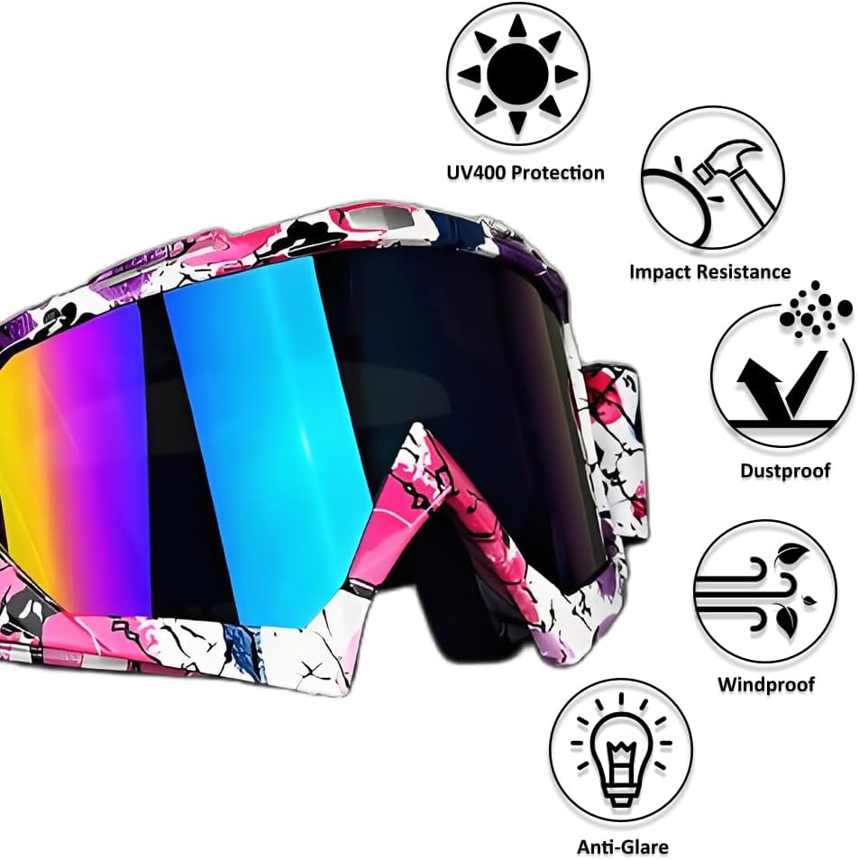 Detalle de 4-FQ Motocross Goggles: Windproof Eye Protection for ATV, Dirt Bike, and more