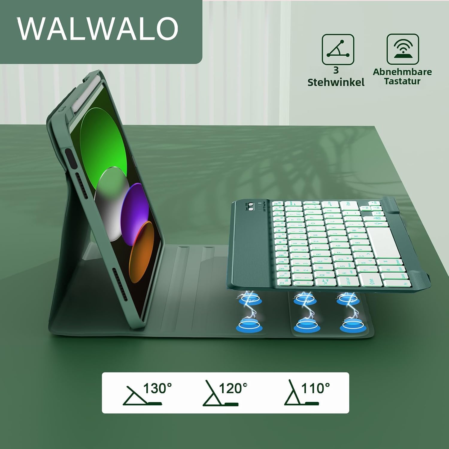 Detalle 2 de iPad Tastaturhülle A16 mit Beleuchtung