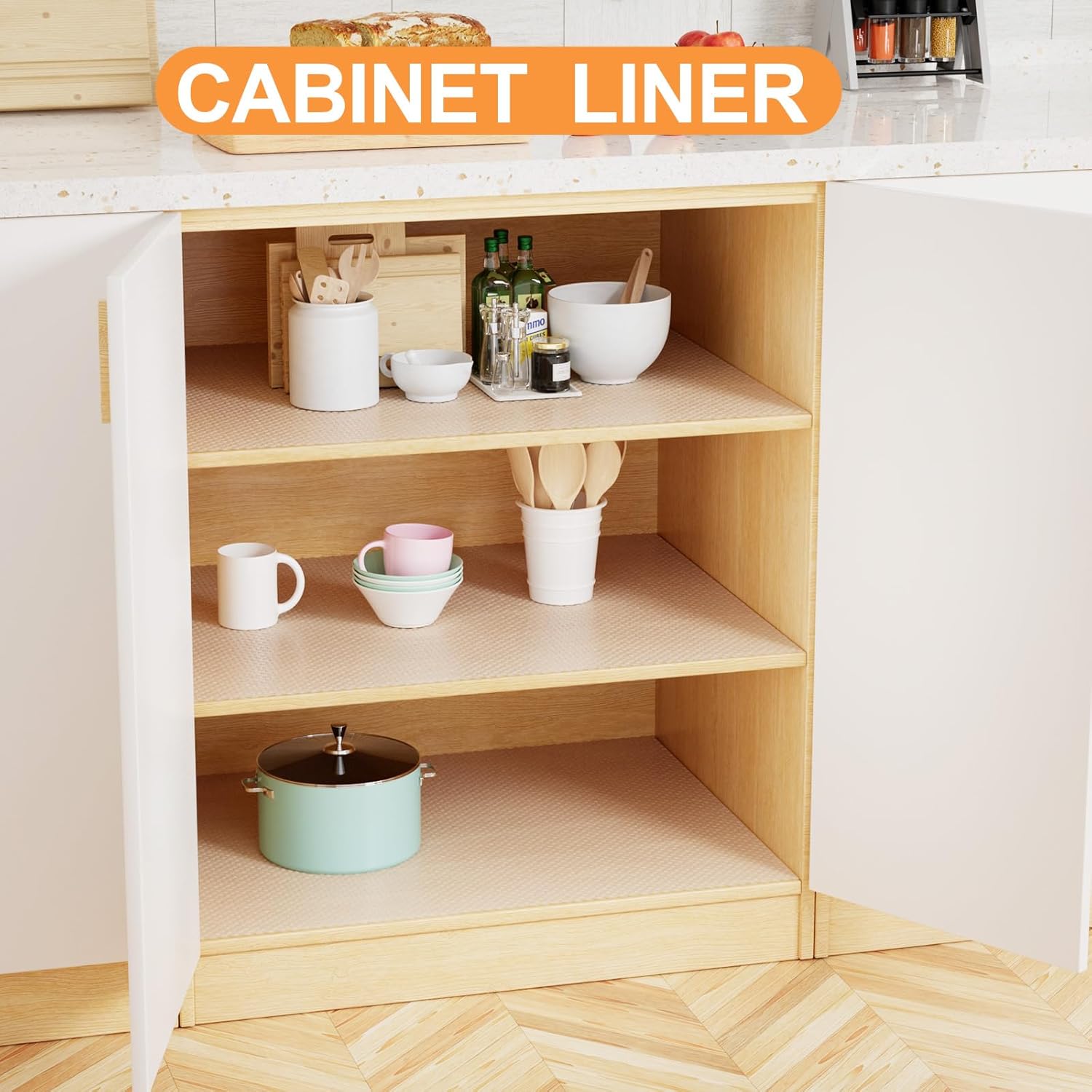Thumbnail 1 de FLPMIX 24-inch Clear Waterproof Shelf Liner (EVA) — Non-Adhesive Drawer & Under-Sink Mat