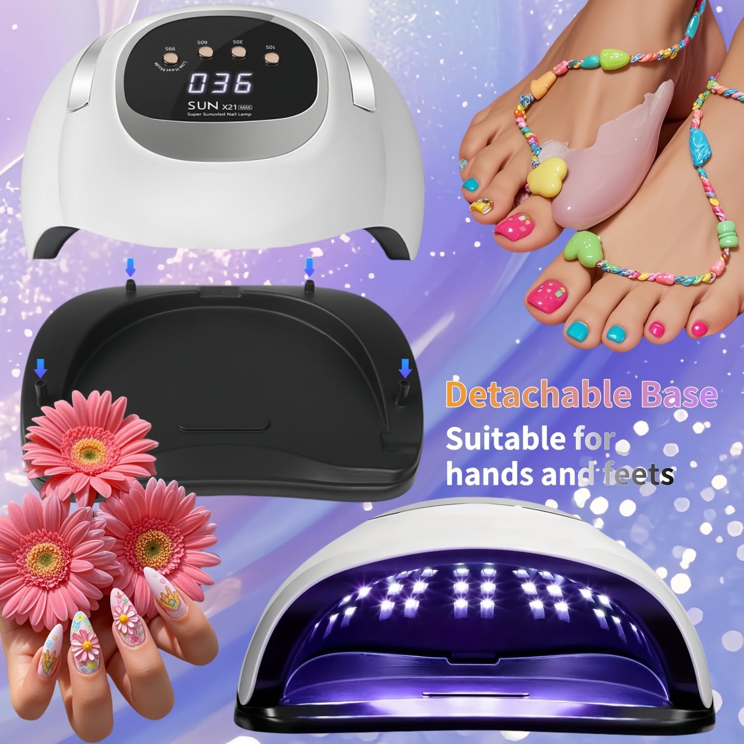 Thumbnail 4 de UV LED Nail Lamp with 72 Beads, 320W — Fast Gel Curing for Home Nail Art