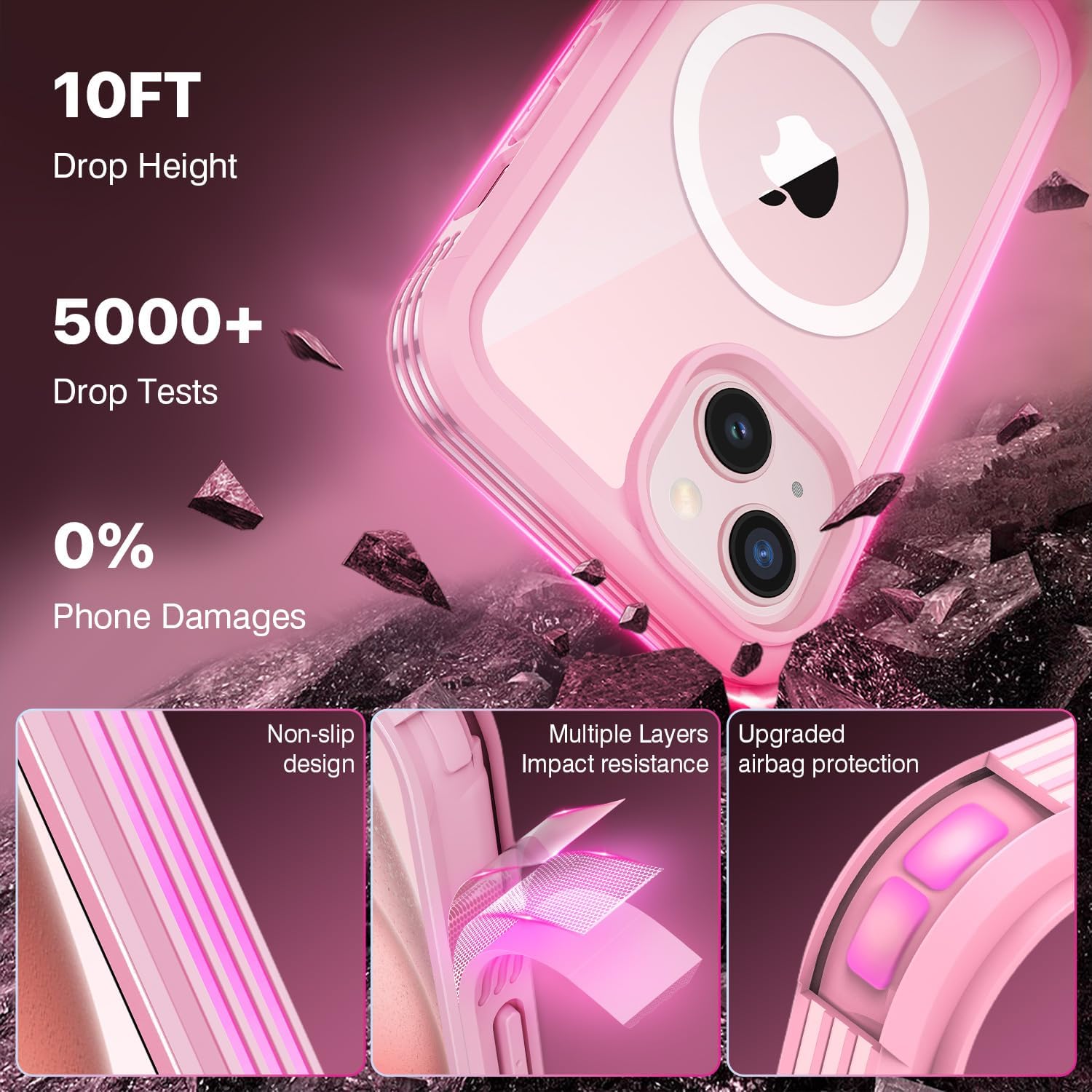 Detalle 2 de CENHUFO iPhone 15 6.1″ 360° magnetic protective case