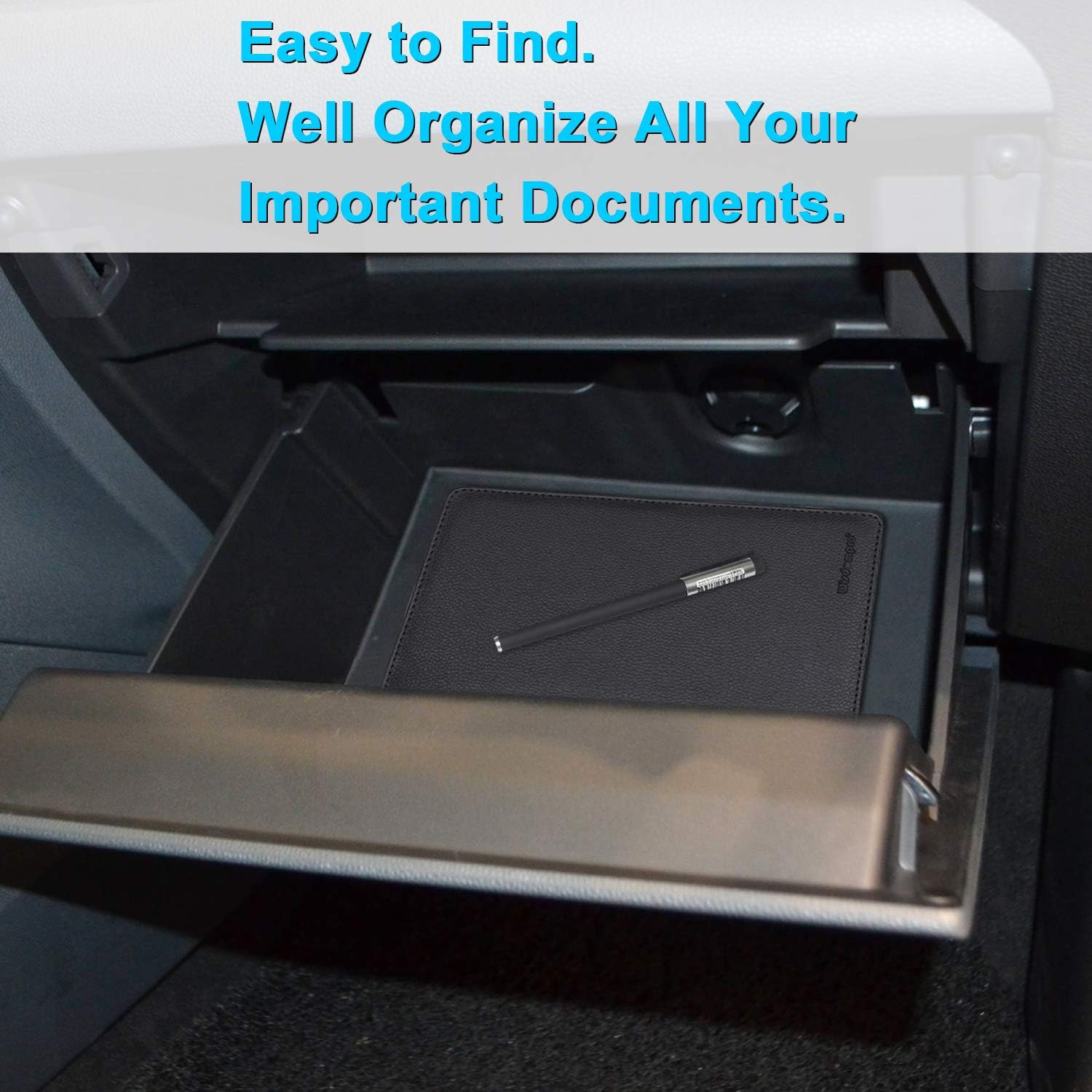 Detalle 2 de Wisdompro Car Document Holder Organiser: PU Leather Wallet for Insurance, Registration & ID Cards