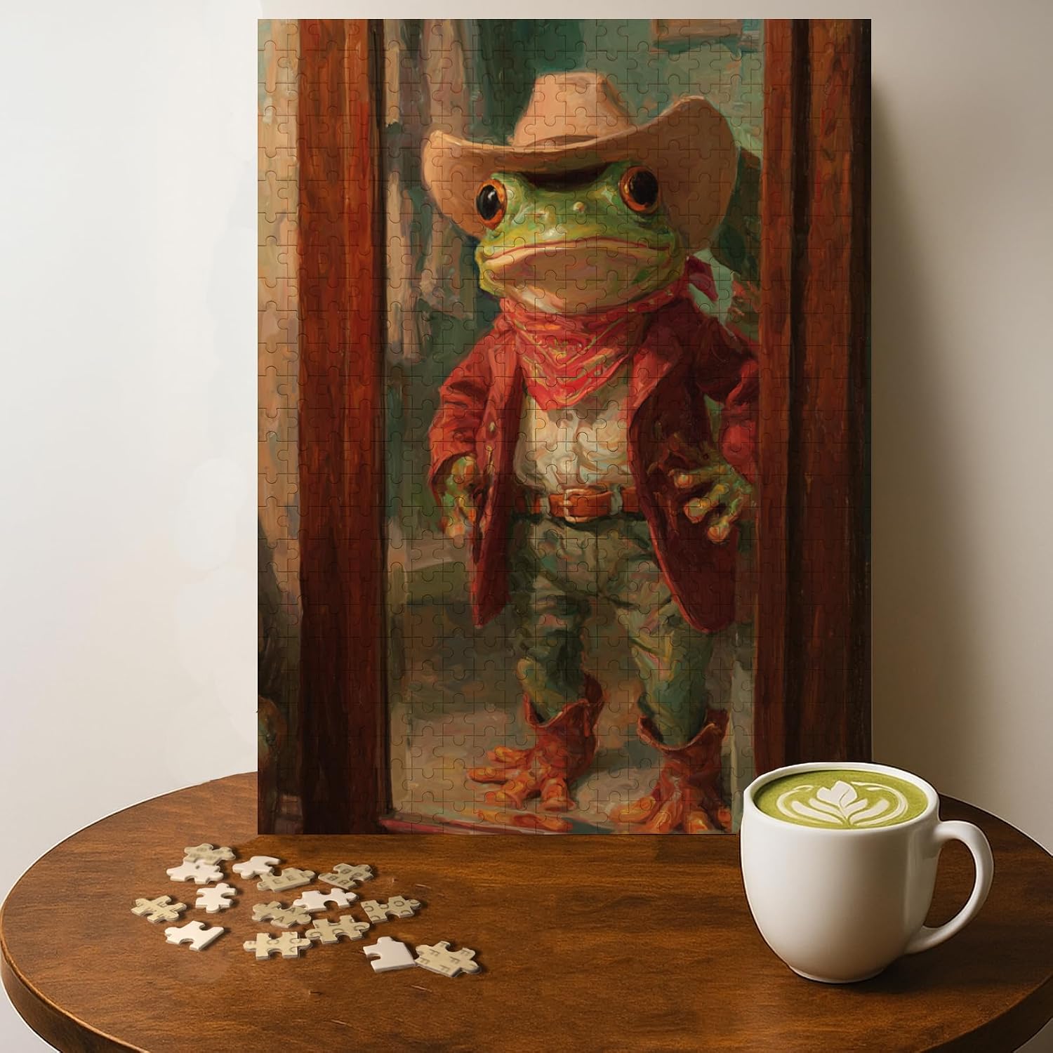 Cowboy Frog wooden jigsaw puzzle, 500 pieces
