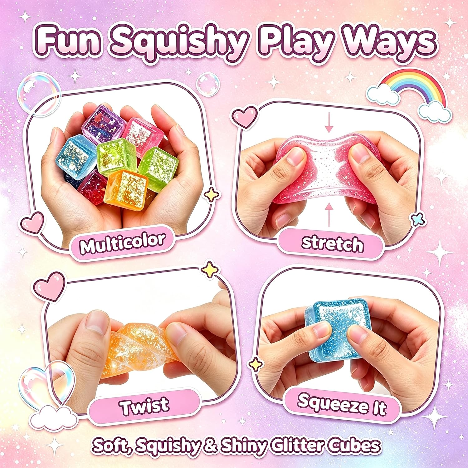 Detalle de Glitter Cube Fidget Toys, 12-Pack