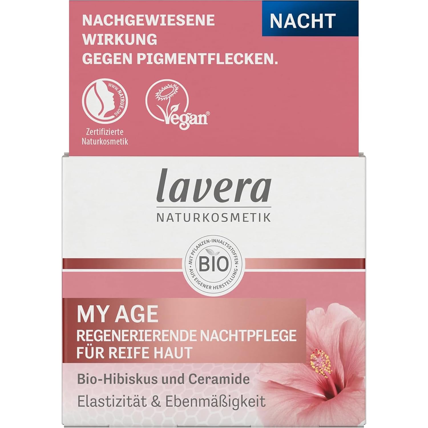 Thumbnail 4 de lavera MY AGE Nachtpflege Nachtcreme gegen Pigmentflecken für reife Haut (vegan) – 50 ml