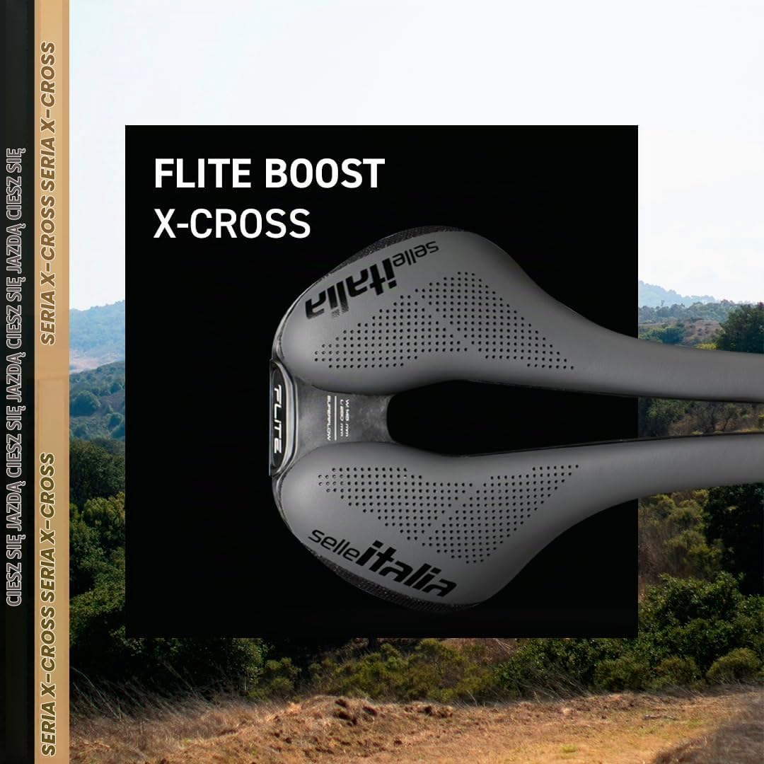 Detalle 1 de Selle Italia FLITE Boost X-Cross TI 316 Superflow – siodełko MTB S3 z otworem Superflow