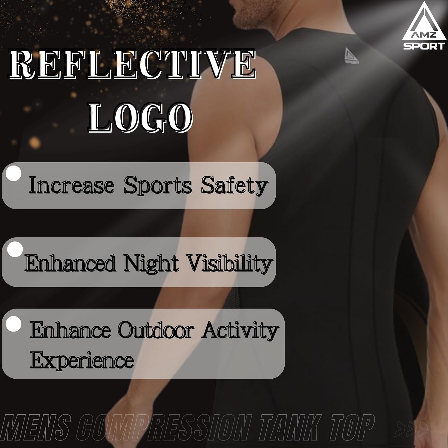 Detalle de AMZSPORT canotta compressione da uomo per palestra, running e bodybuilding
