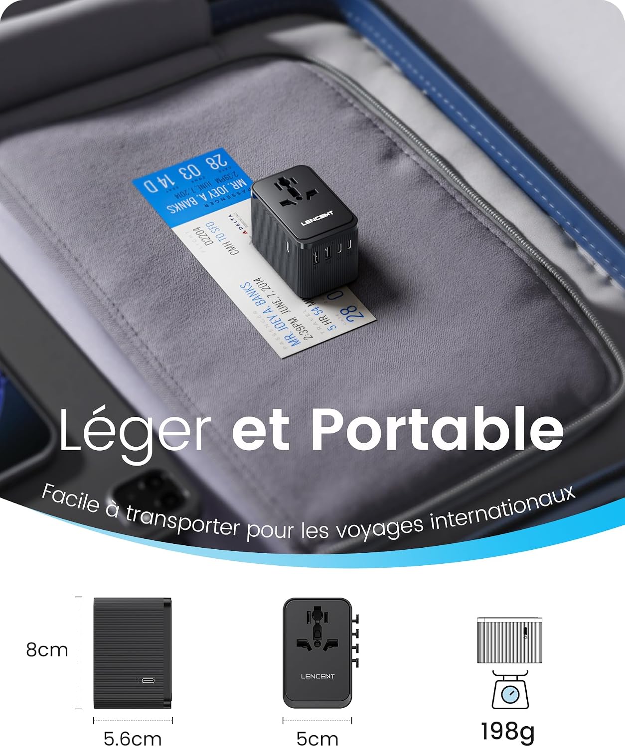 Thumbnail 6 de LENCENT Adaptateur de Voyage 30 W 🔌