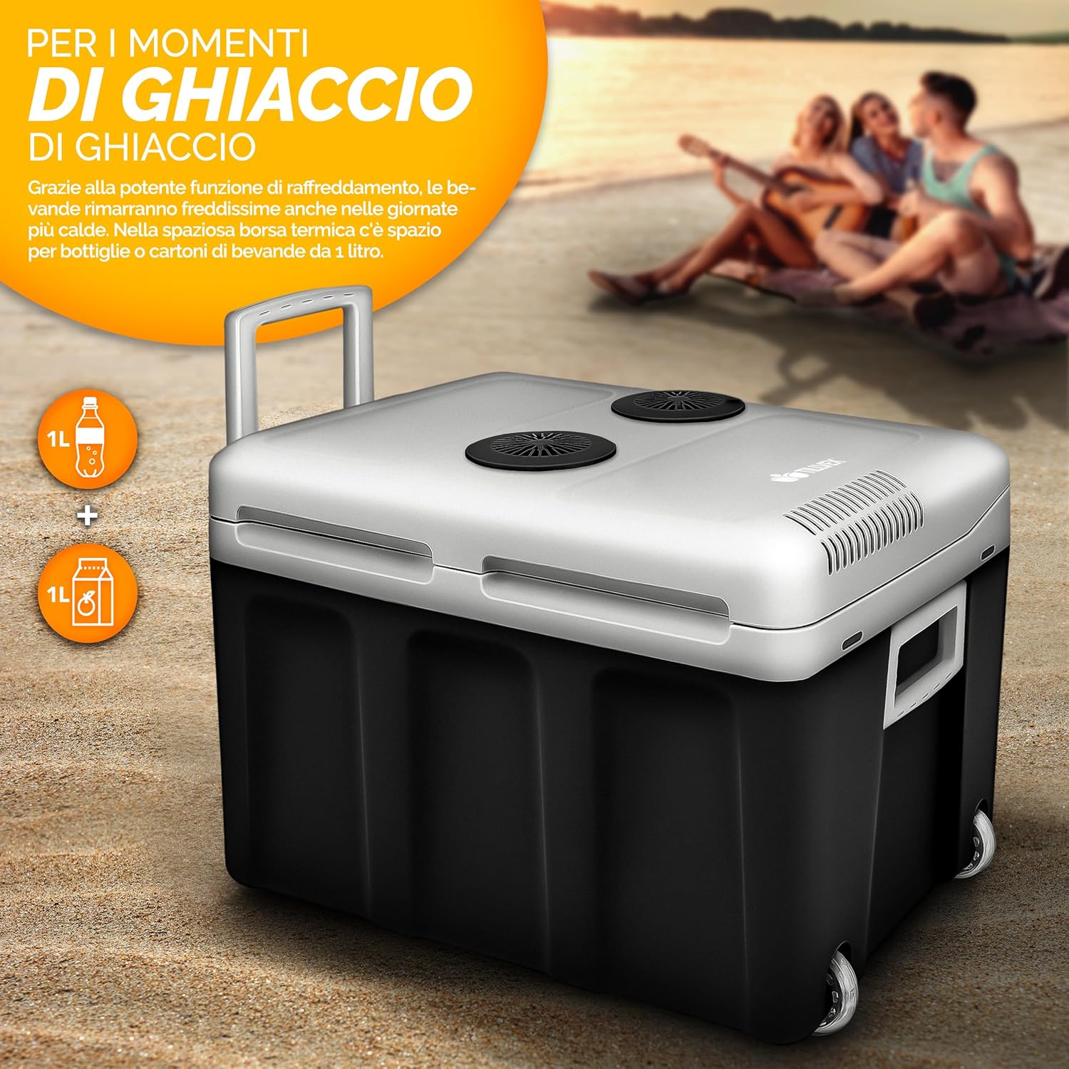 Thumbnail 5 de tillvex Frigorifero elettrico portatile da 40L con rotelle (12 V e 230–240 V) e funzioni rinfresca/riscalda