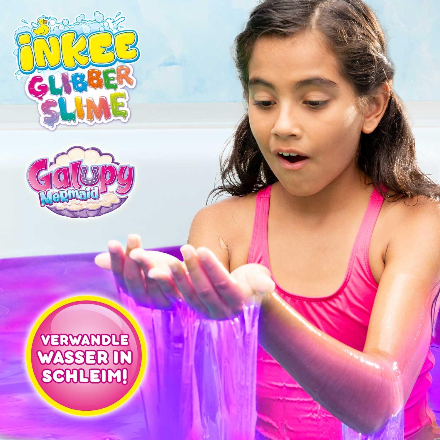Thumbnail 1 de INKEE Set Mermaid Galupy Poudre de Bain Rose Fluo