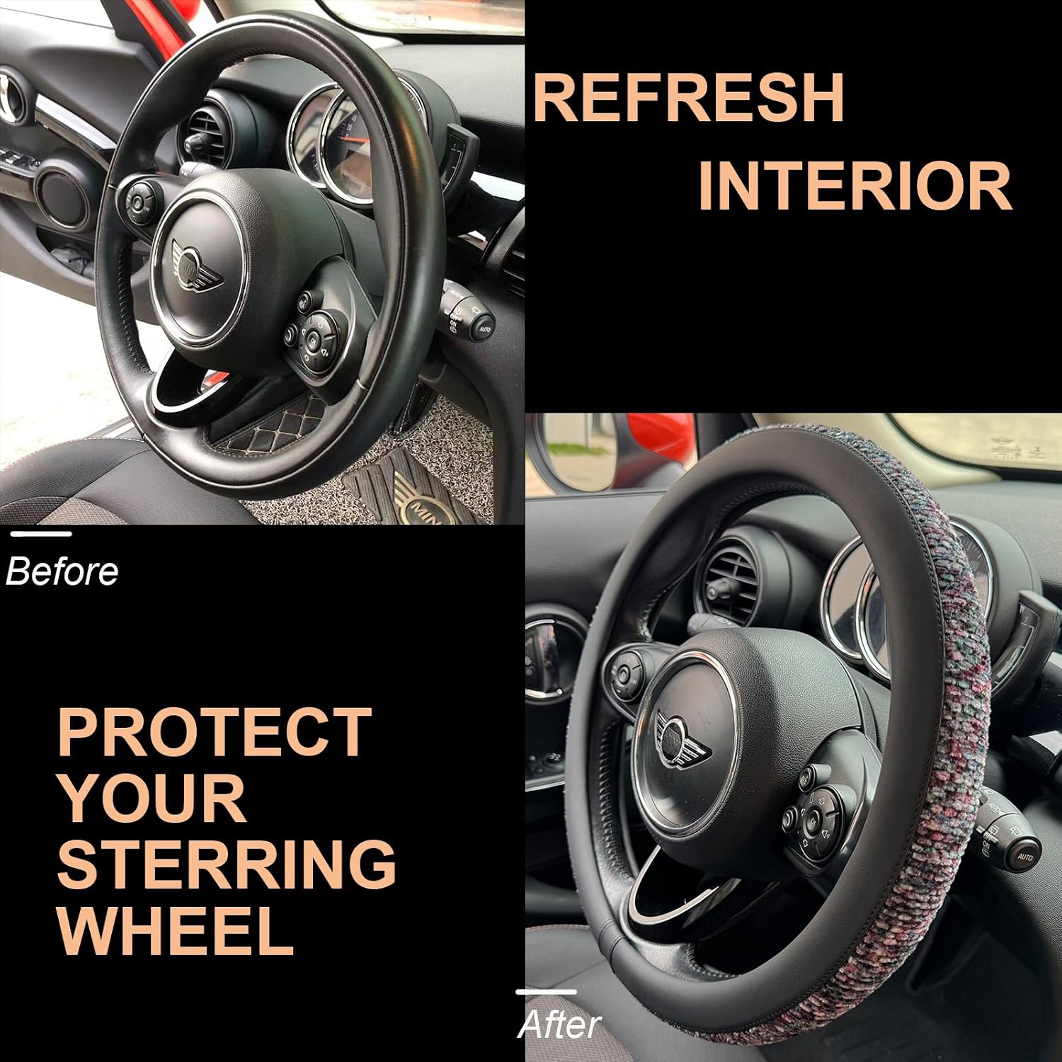 Detalle 2 de PINCTROT Steering Wheel Cover, 15.75-Inch