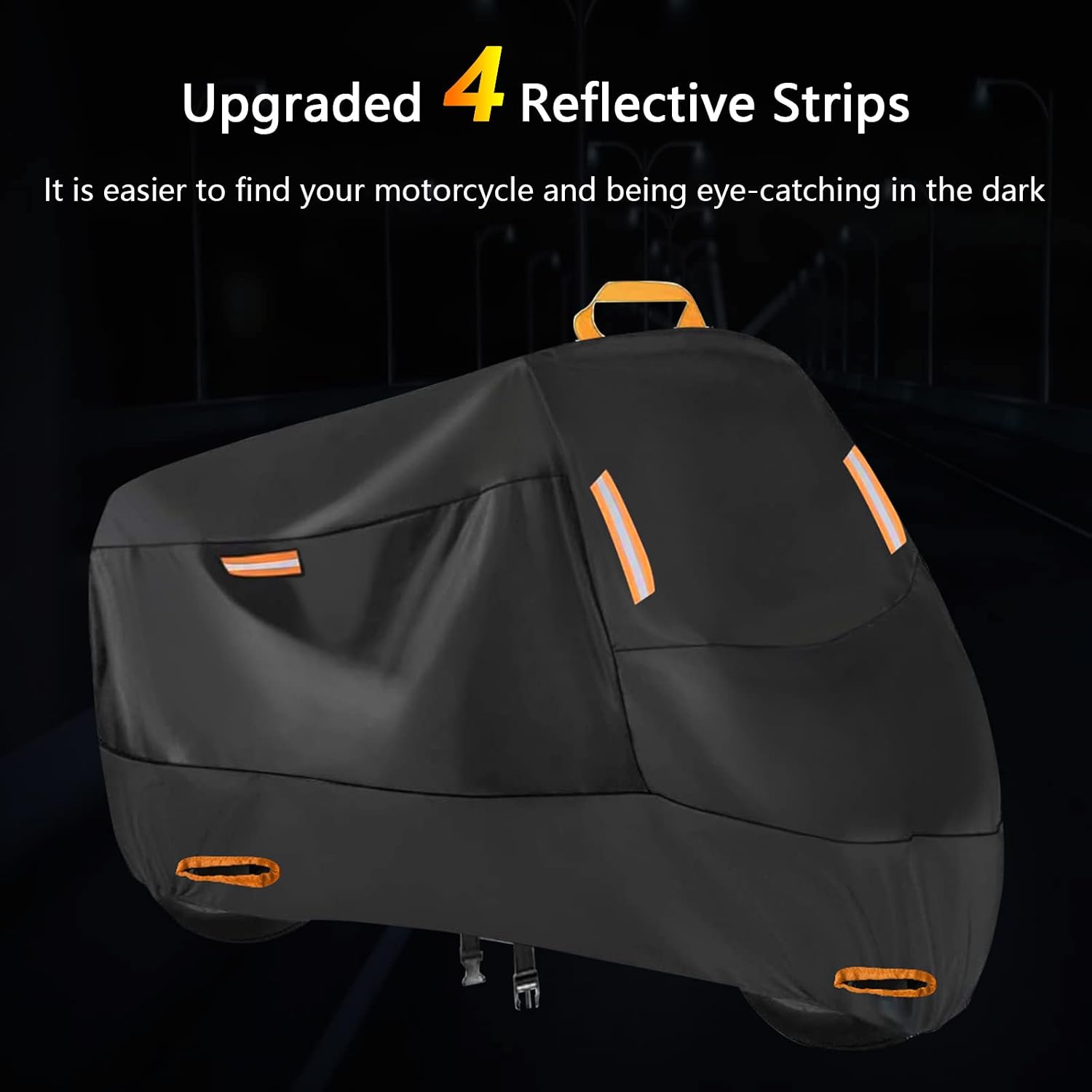 Detalle 2 de SECELES 300D Heavy Duty Motorcycle Cover (XXL) for Outdoor Storage