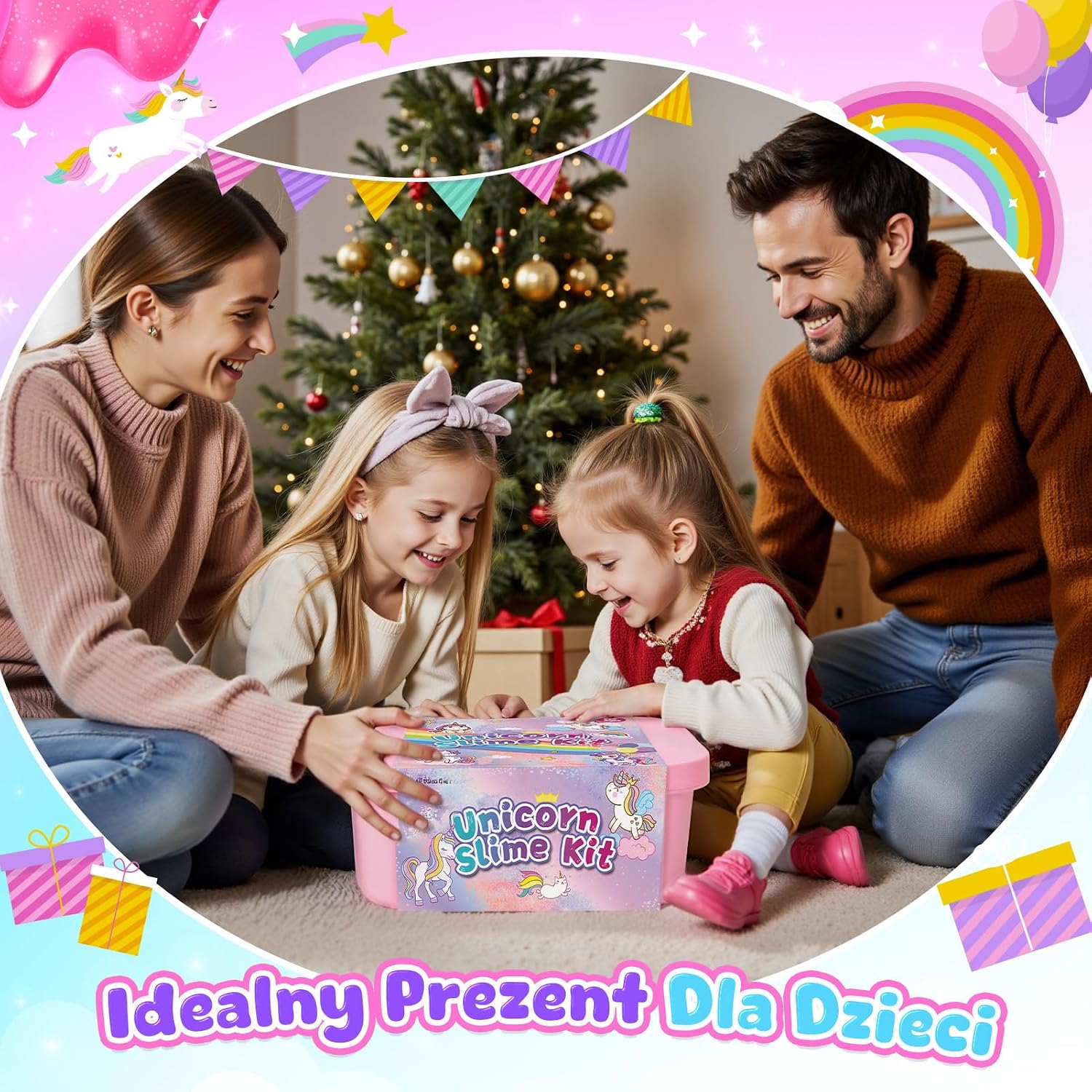 Thumbnail 6 de iKidiki slm – zestaw do slime’a Jednorożec, świecący proszek i 30 elementów