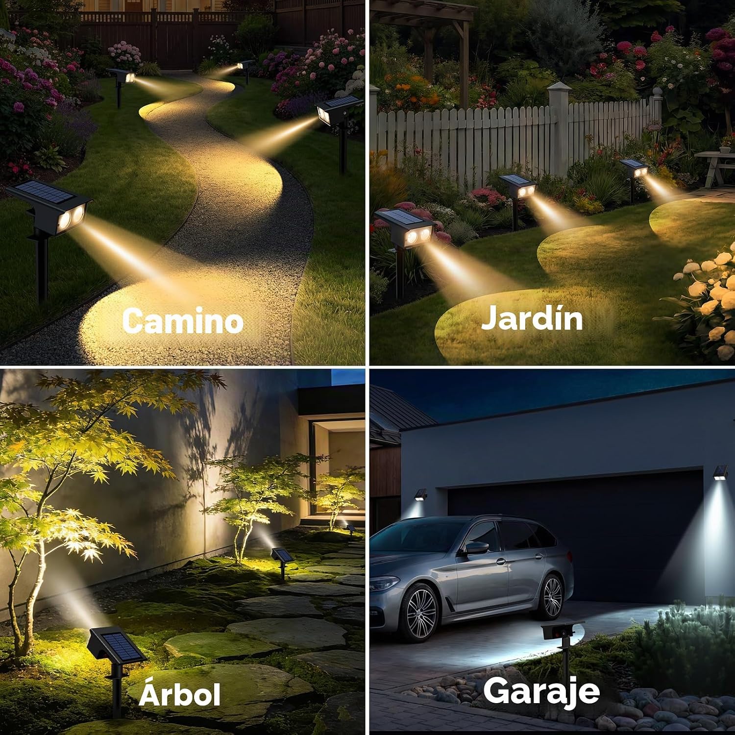 Detalle de btfarm 6 luces solares LED exterior IP65 para jardín con 3 temperaturas de color (3000K/4500K/6000K)