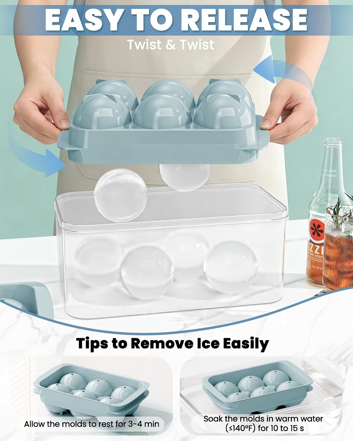 Detalle de Cigorea Ice Cube Tray, 1.93-Inch