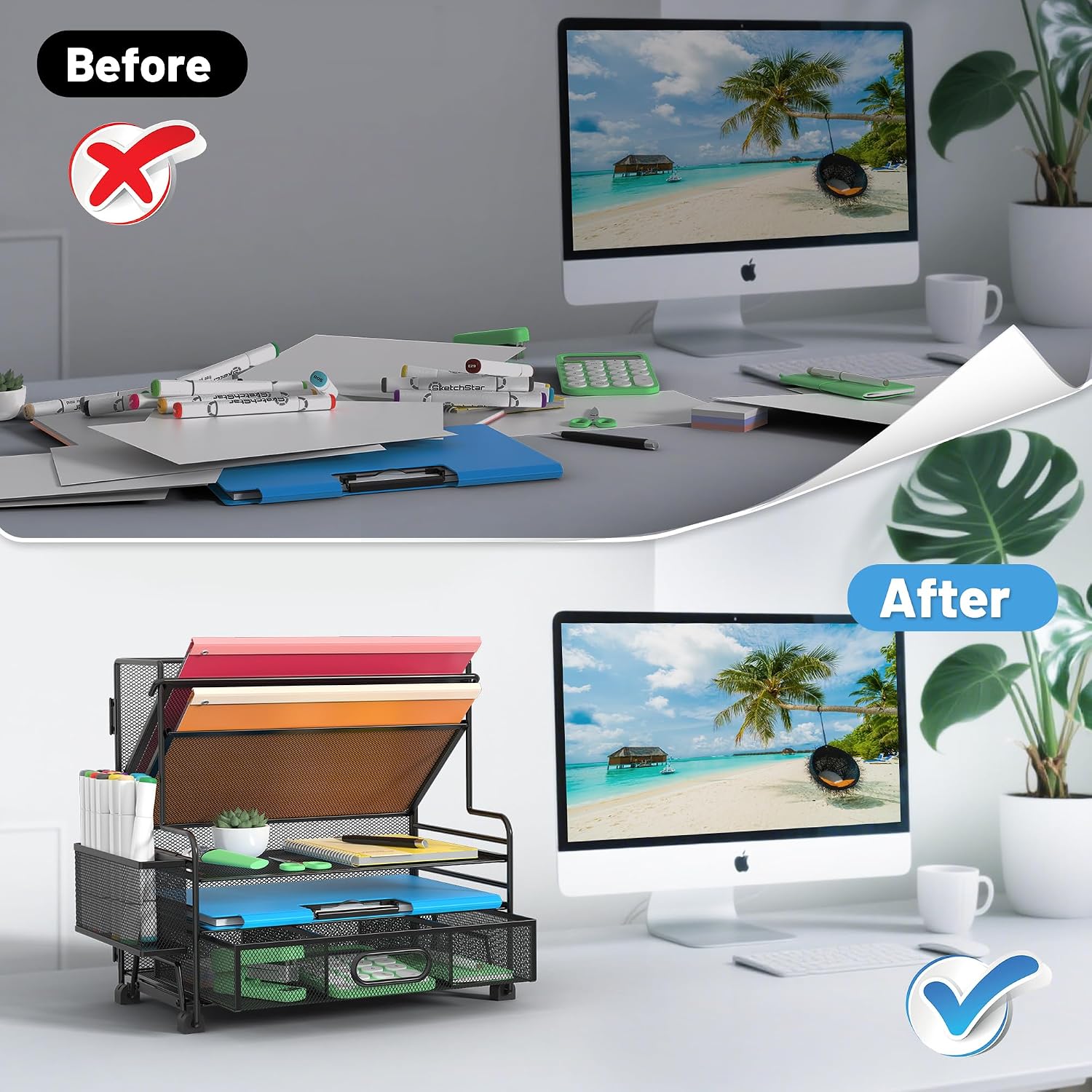 Detalle 1 de Desk Organizer with Drawer, 5-Tier