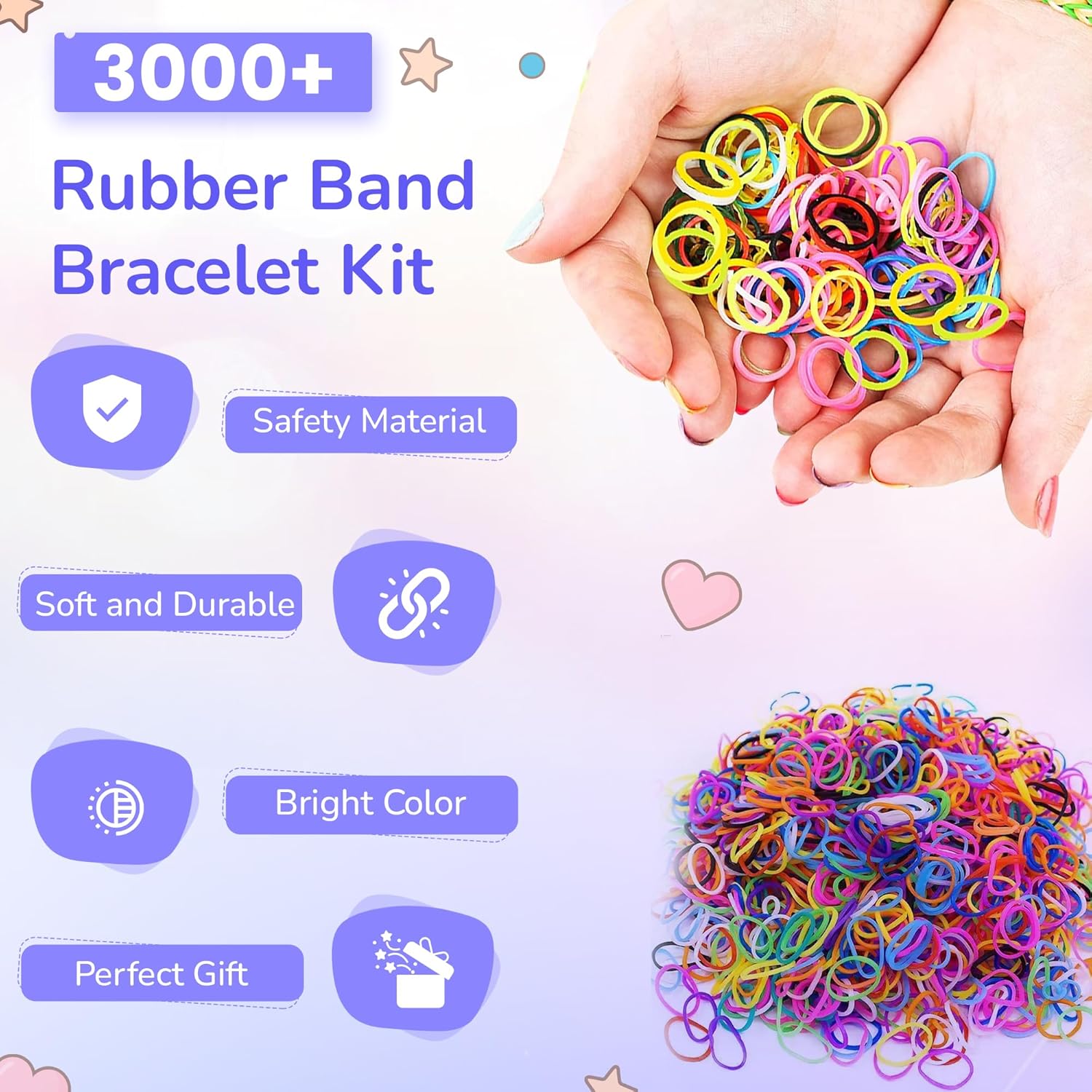 Thumbnail 1 de BIZEE 2700+ Loom Bands Starter Kit with Refills, Charms, Beads, Clasps & Storage Box