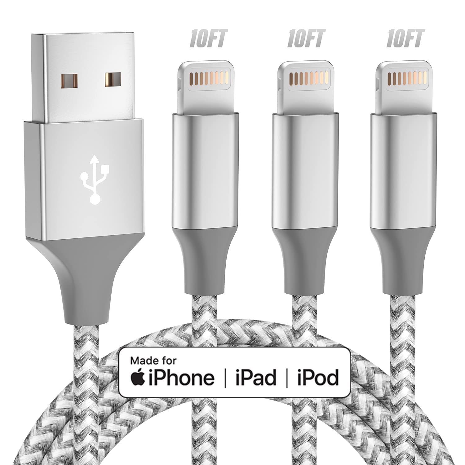 Detalle de Bkayp iPhone Charger 3pack 10FT