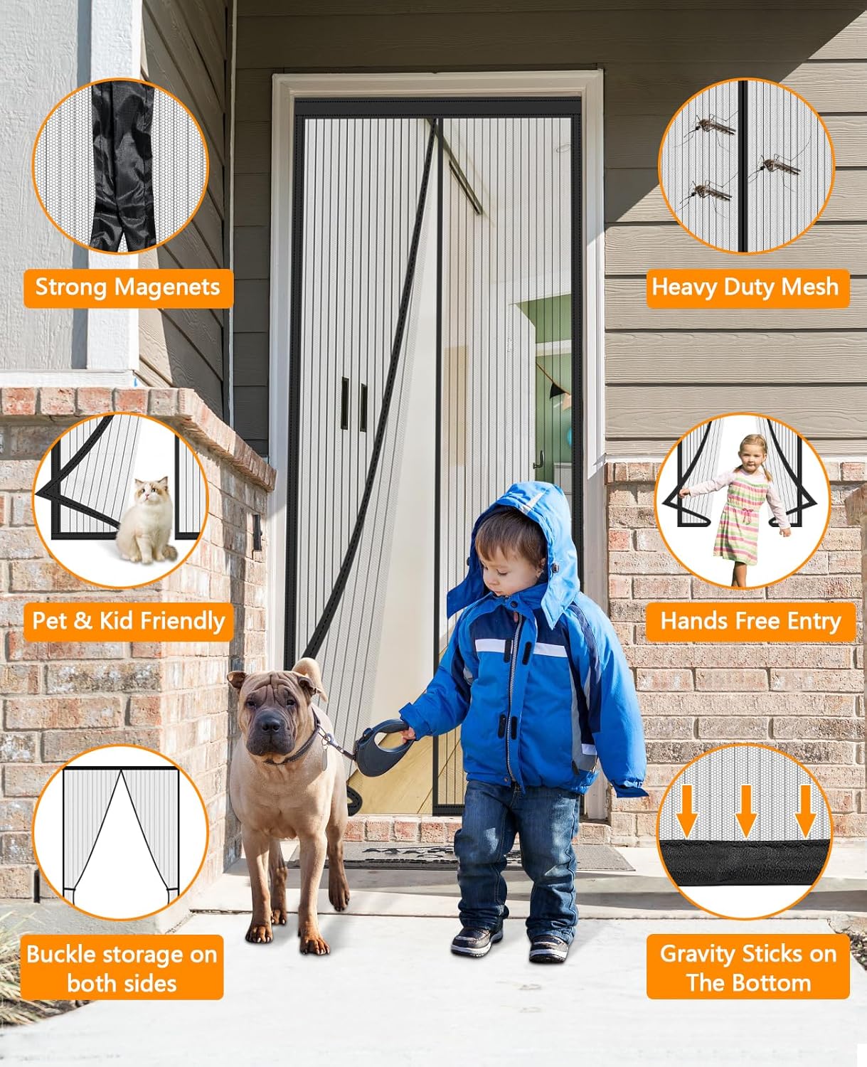 Thumbnail 1 de Magnetic Fly Screen Door 90 × 210cm with Heavy-Duty Bug Mesh and Powerful Magnets