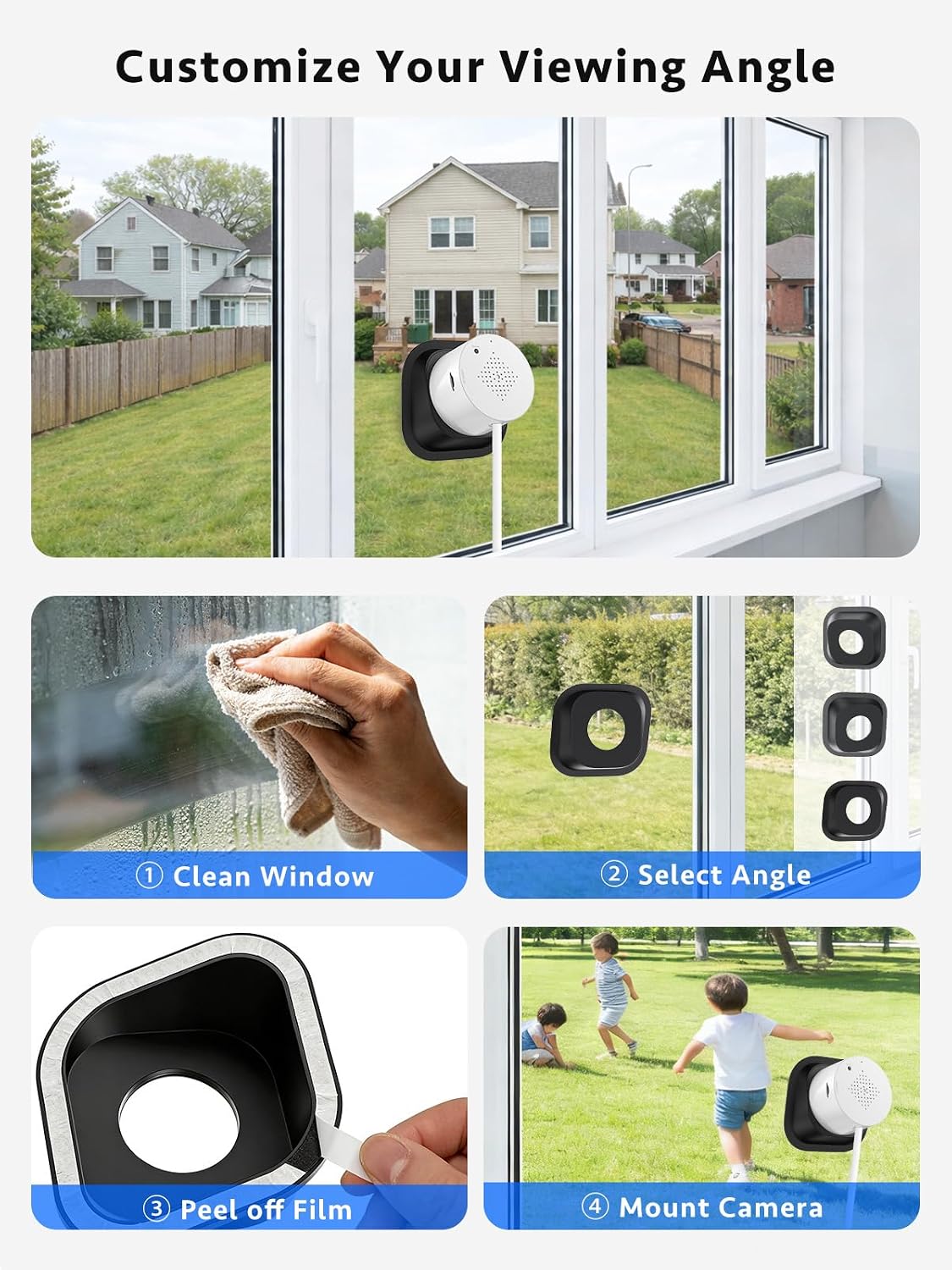 Thumbnail 1 de Septekon 2K Window Security Camera with No-Drill 18° Tilt Mount