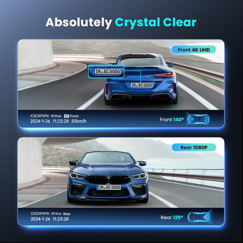Detalle 2 de ddpai N5 Dual Dashcam 4K delantera 128GB incluida