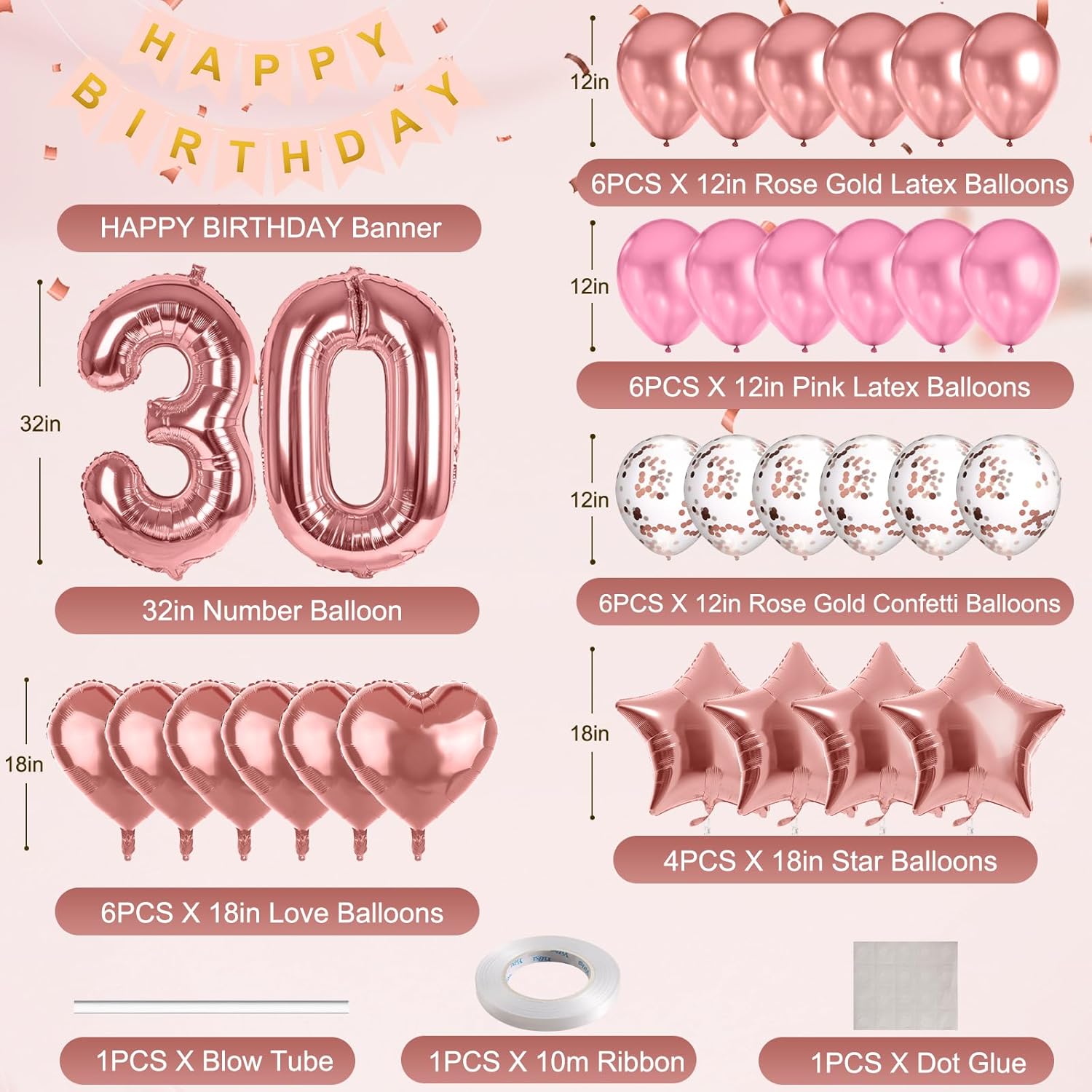 Thumbnail 1 de MIEWAA déco ballons anniversaire 30 ans