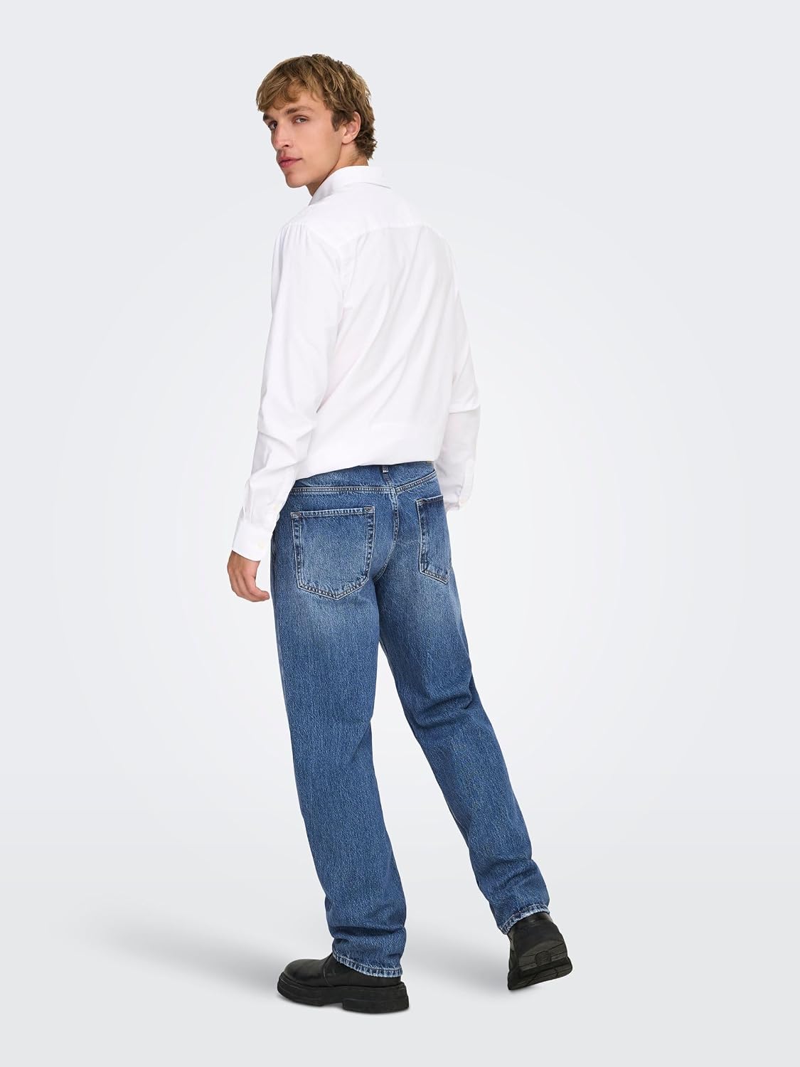 Detalle de Only & Sons Men's Pants in Medium Blue Denim